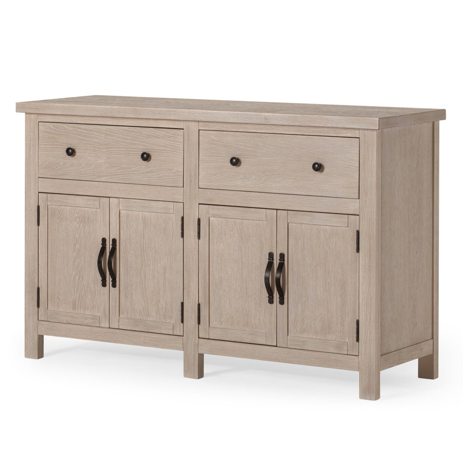 Felix Organic Wooden Sideboard in Weathered White Finish in Cabinets by Maven Lane