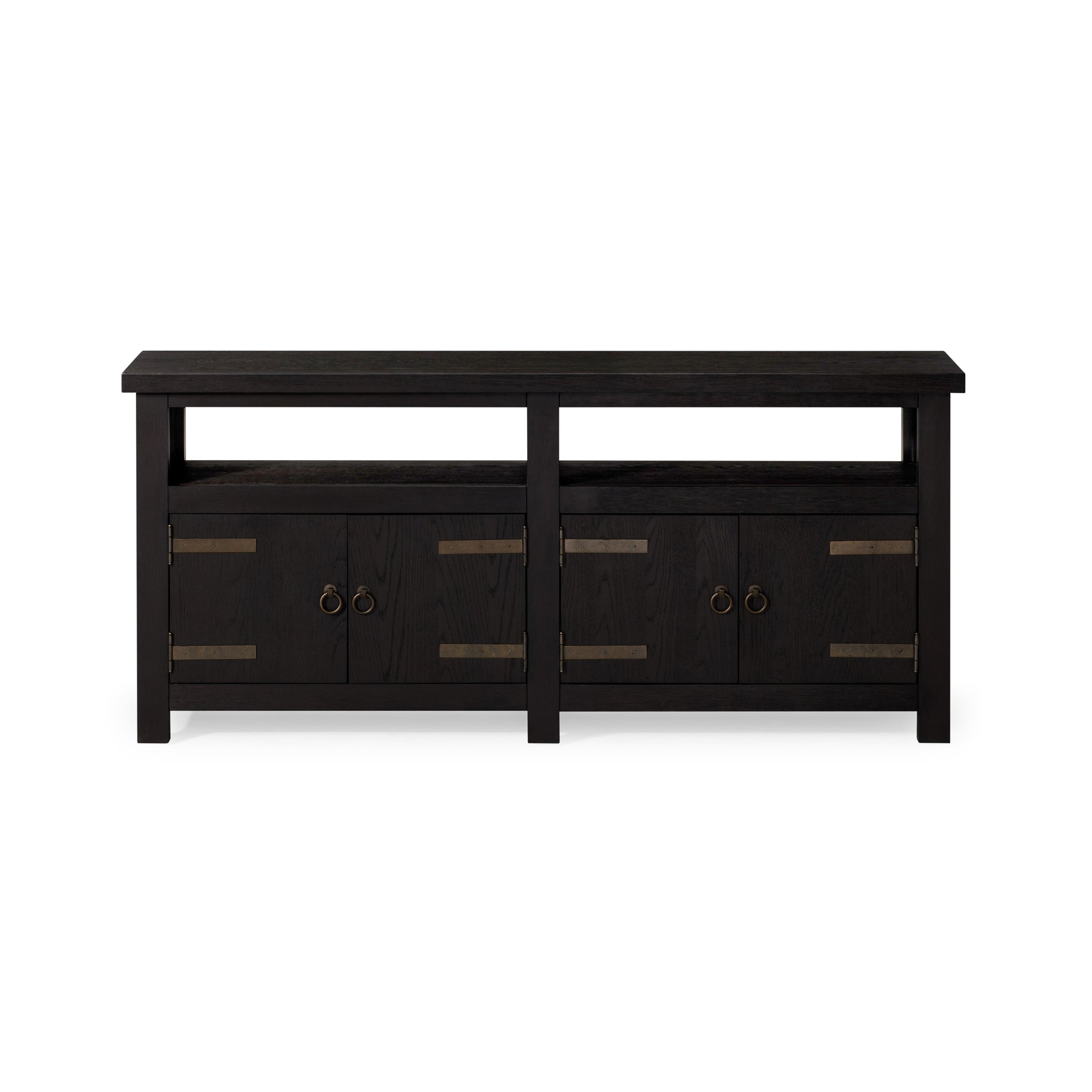 Luca Organic Wooden Media Unit in Weathered Black Finish in Media Units by Maven Lane