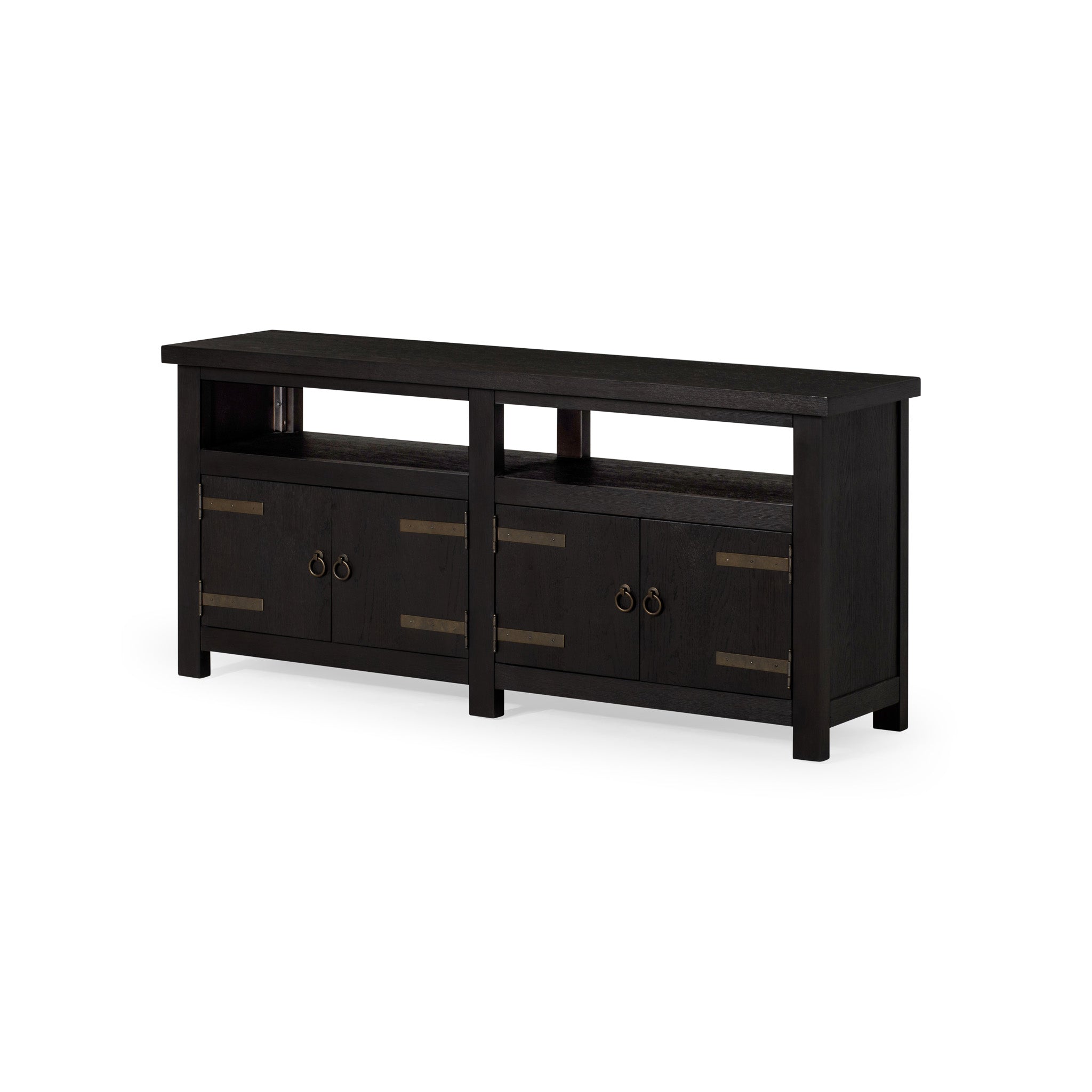 Luca Organic Wooden Media Unit in Weathered Black Finish in Media Units by Maven Lane