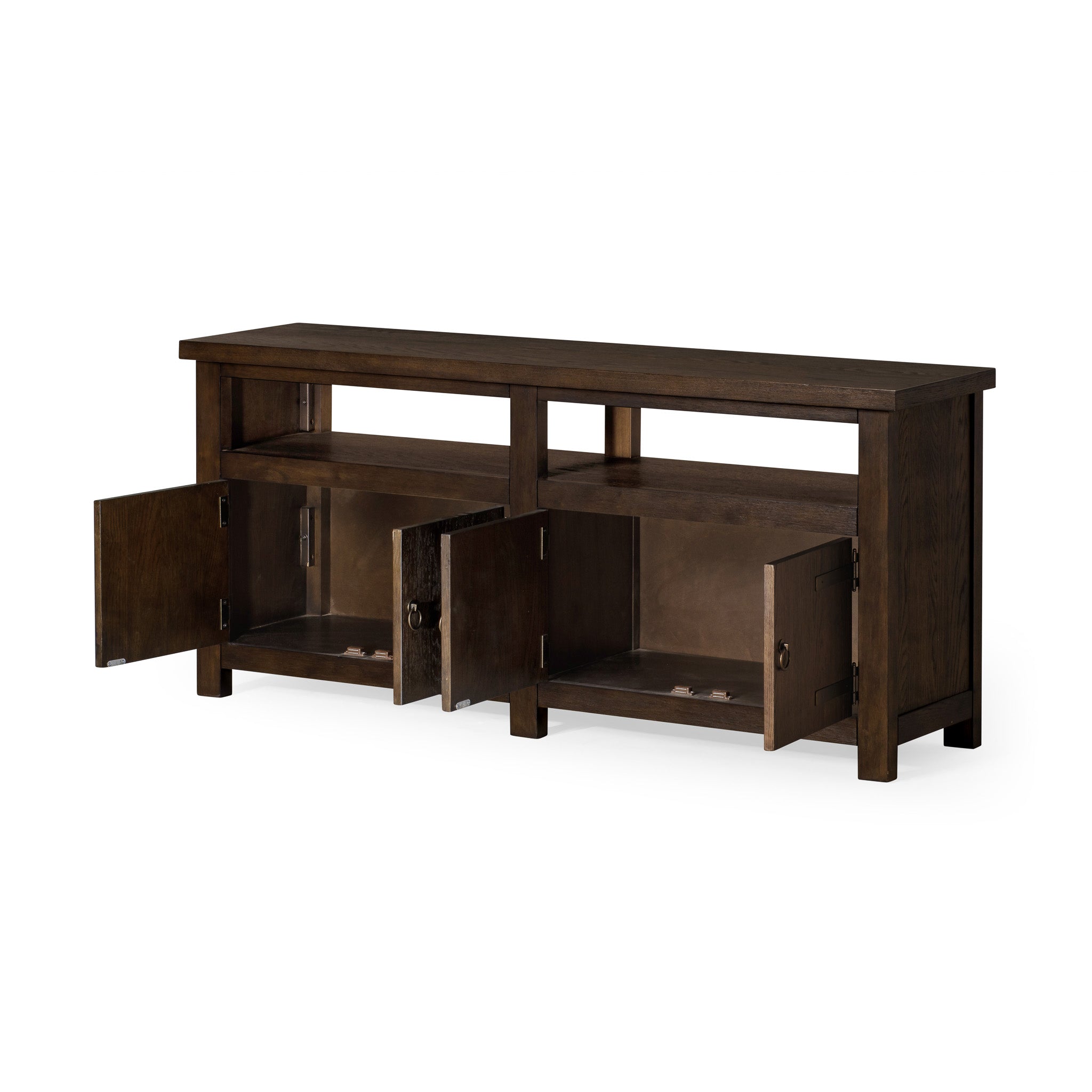 Luca Organic Wooden Media Unit in Weathered Brown Finish in Media Units by Maven Lane
