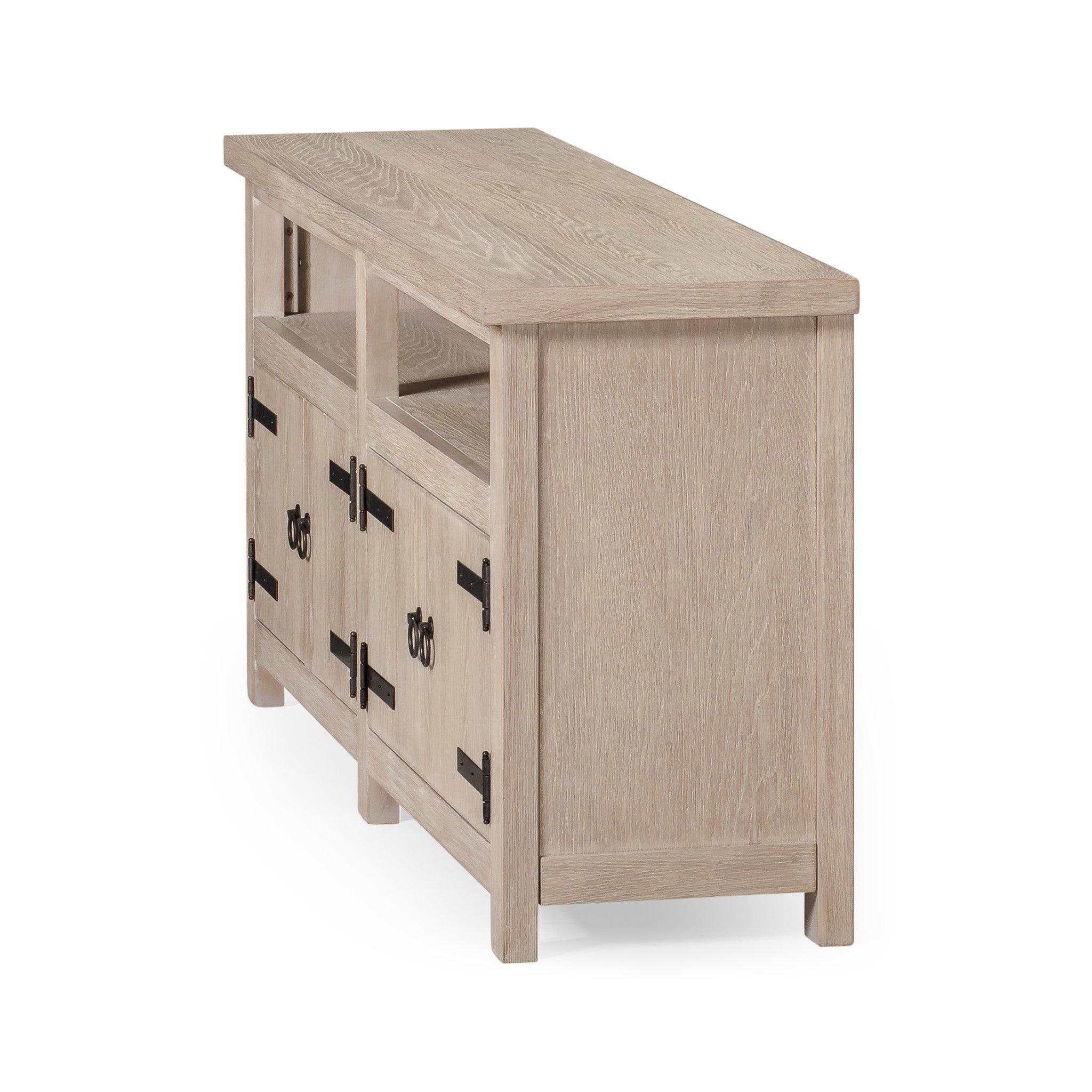 Luca Organic Wooden Media Unit in Weathered White Finish in Media Units by Maven Lane