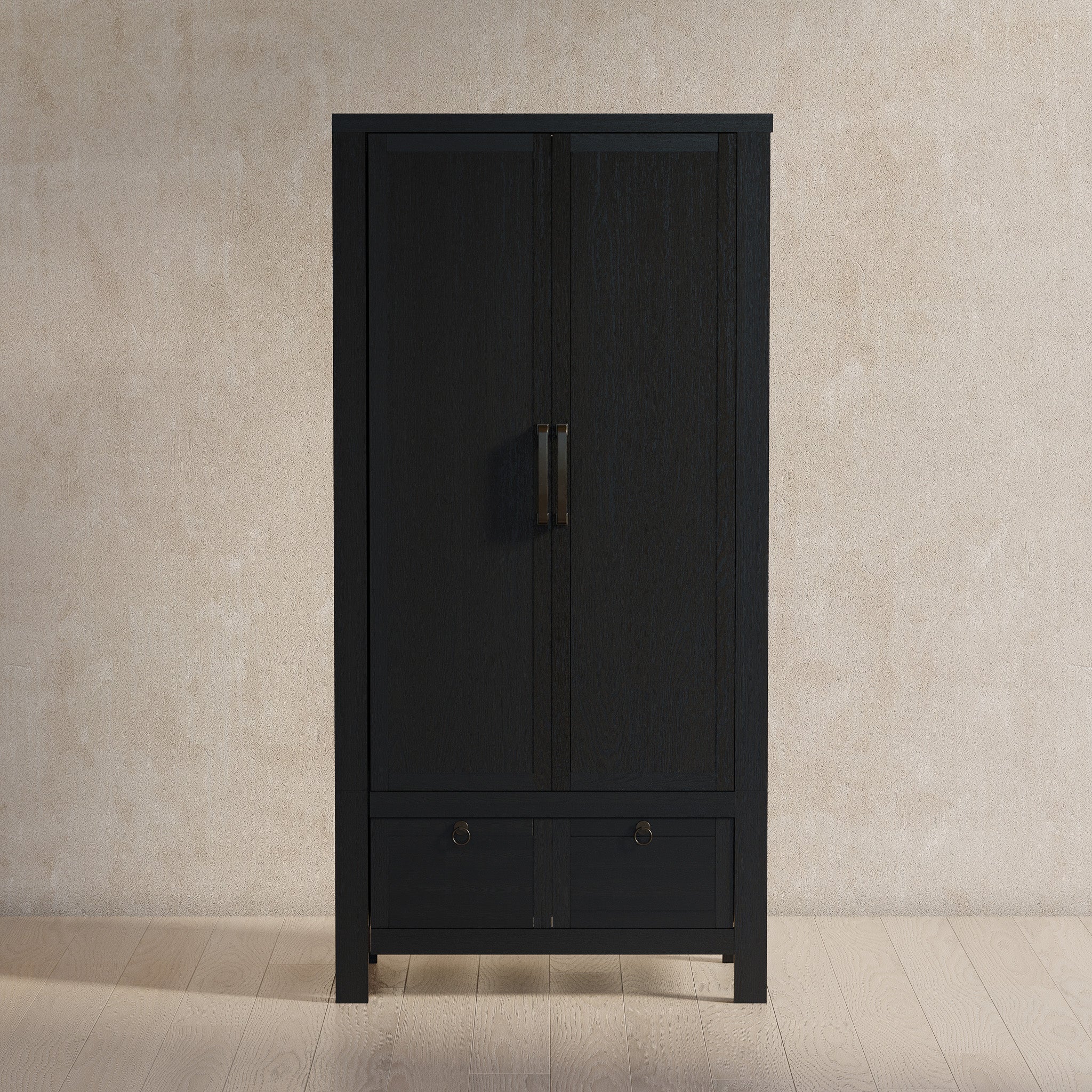 Vaughn Organic Wooden Cabinet in Weathered Black Finish in Cabinets by Maven Lane