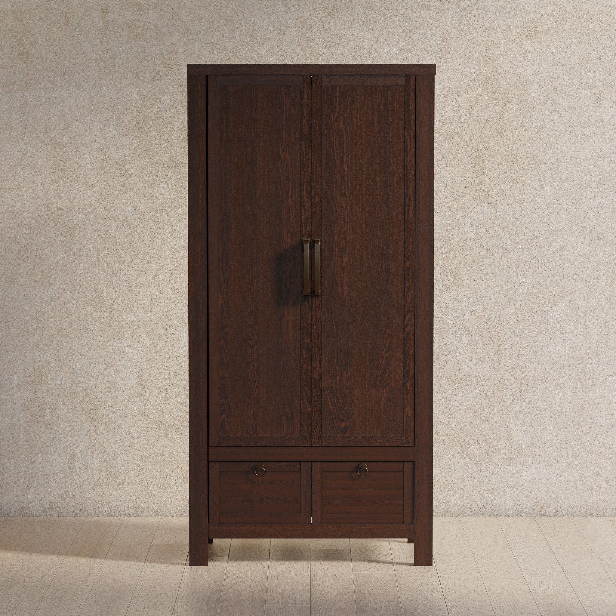 Vaughn Organic Wooden Cabinet in Weathered Brown Finish in Cabinets by Maven Lane