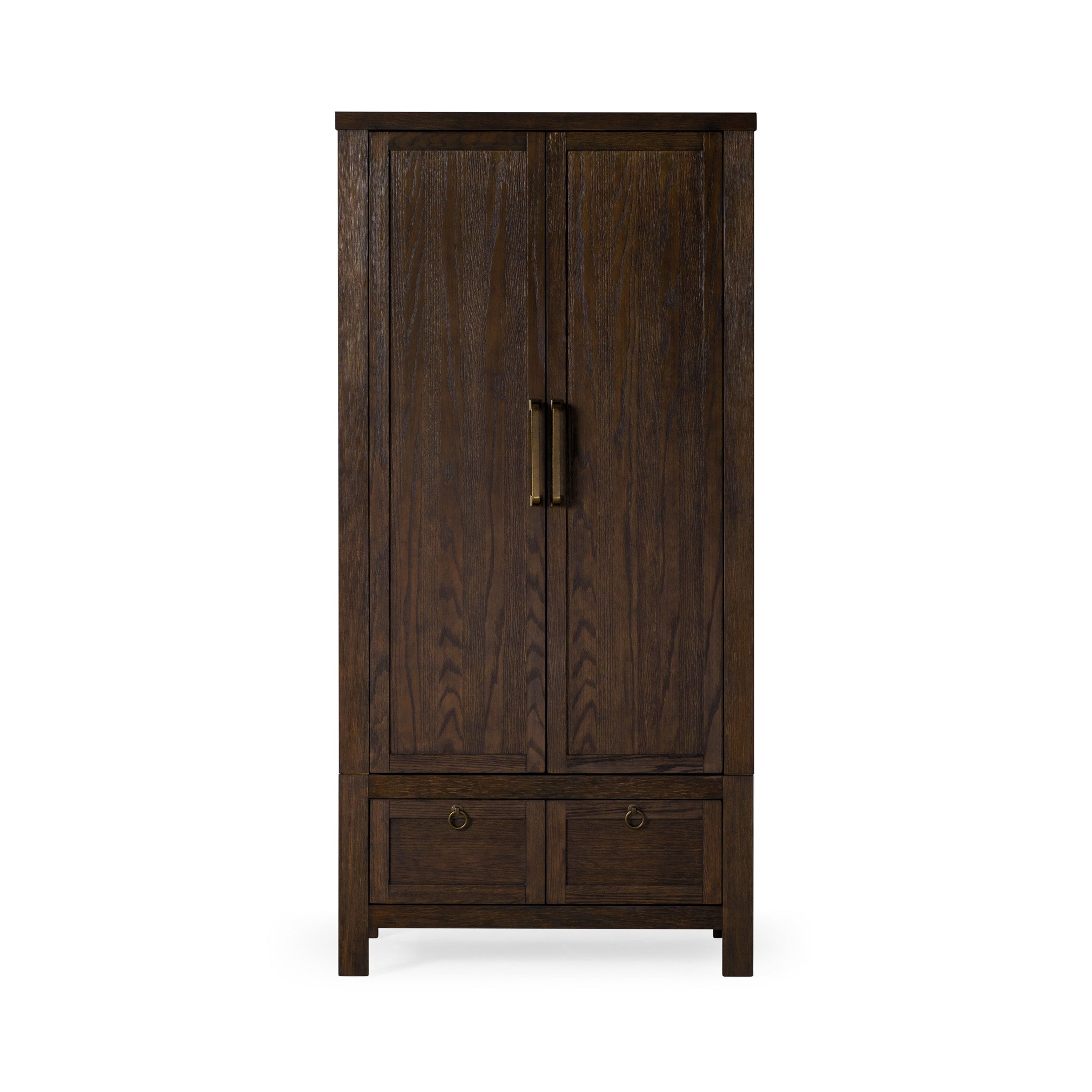 Vaughn Organic Wooden Cabinet in Weathered Brown Finish in Cabinets by Maven Lane