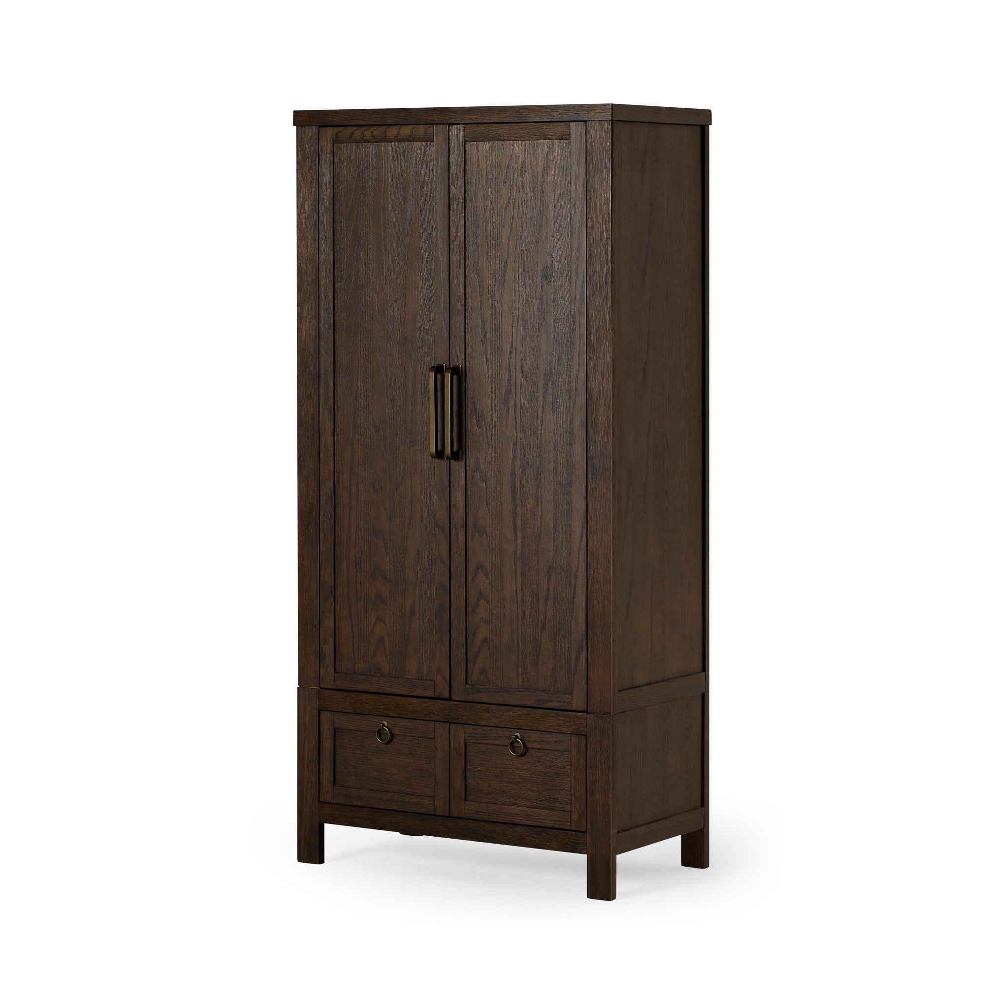 Vaughn Organic Wooden Cabinet in Weathered Brown Finish in Cabinets by Maven Lane