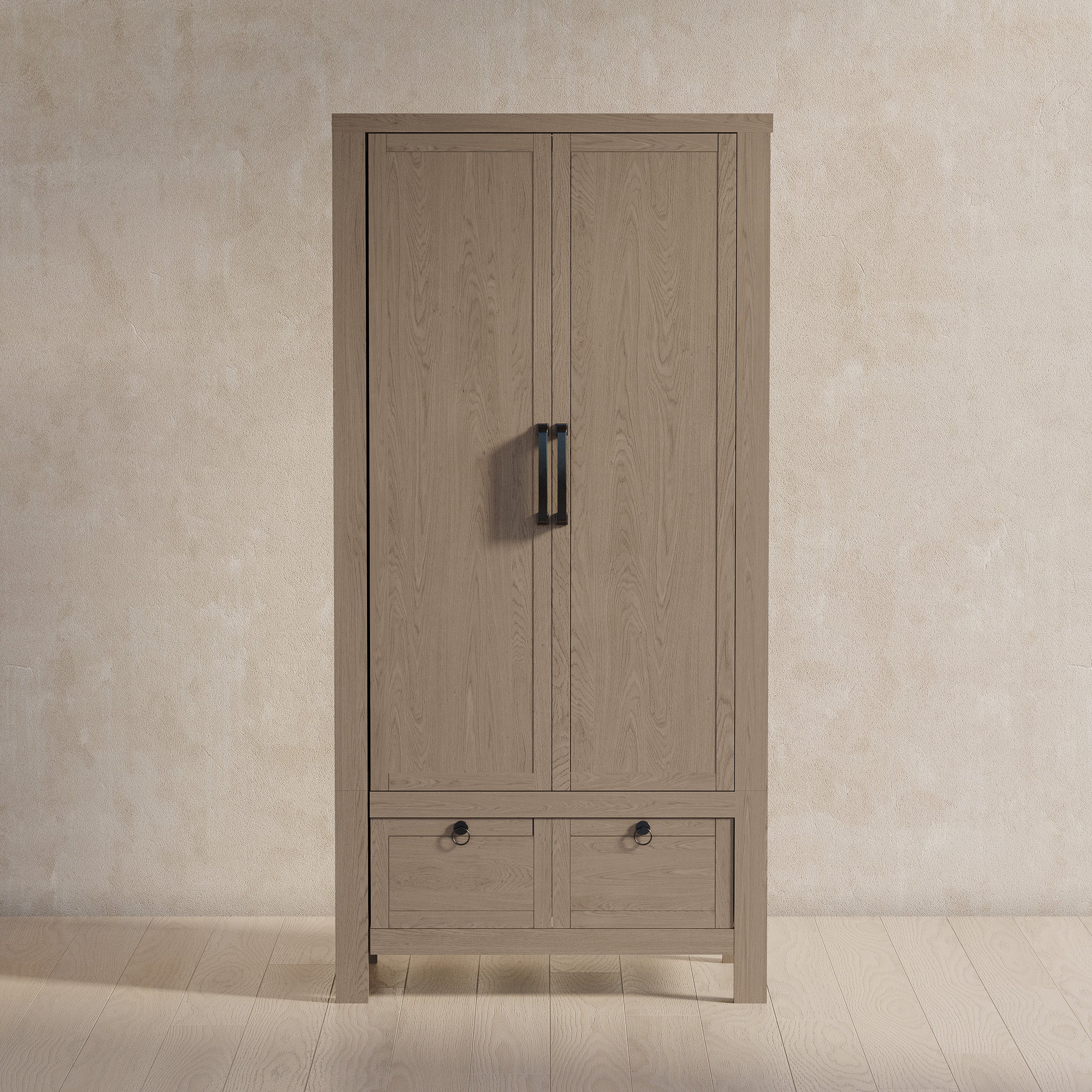 Vaughn Organic Wooden Cabinet in Weathered Grey Finish in Cabinets by Maven Lane