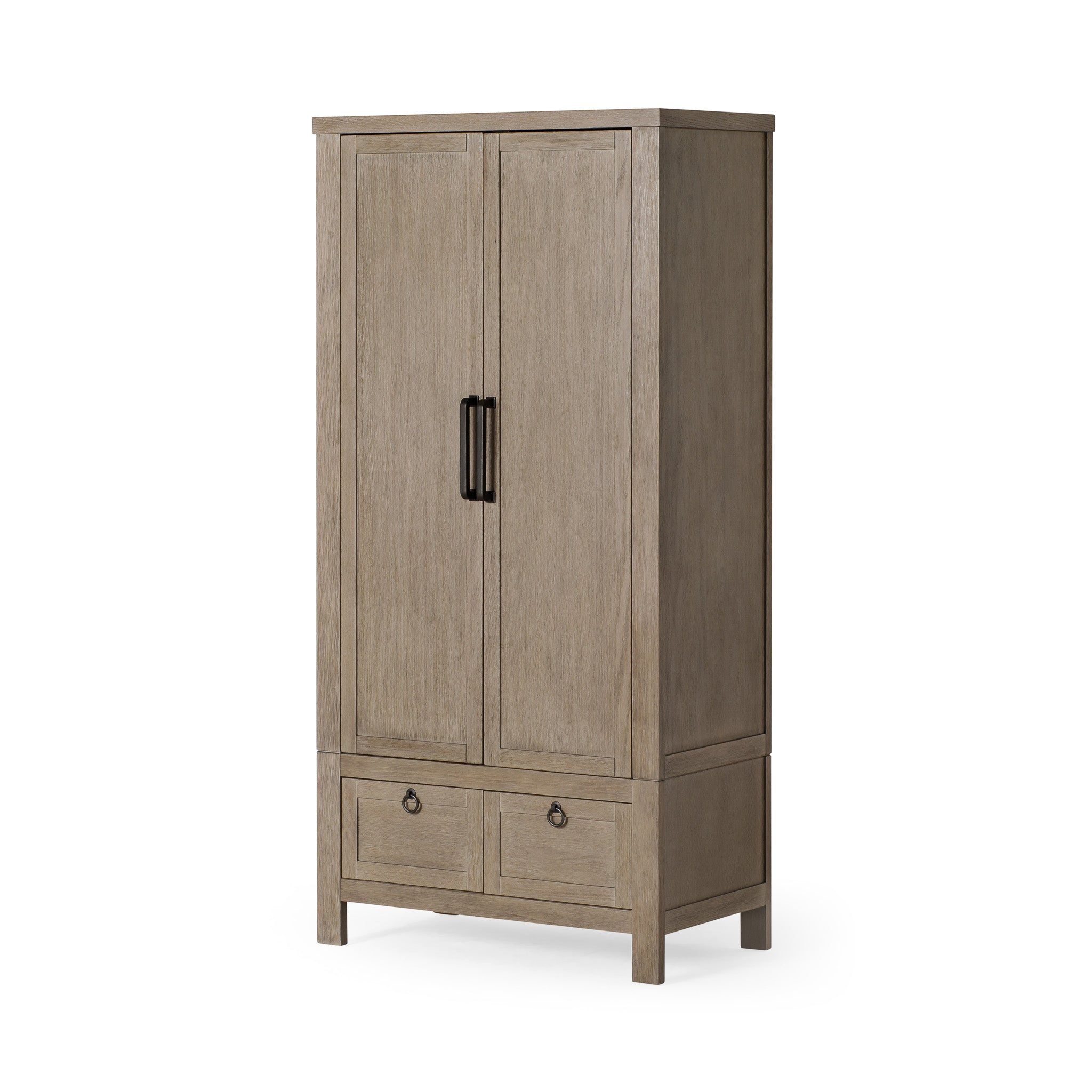 Vaughn Organic Wooden Cabinet in Weathered Grey Finish in Cabinets by Maven Lane