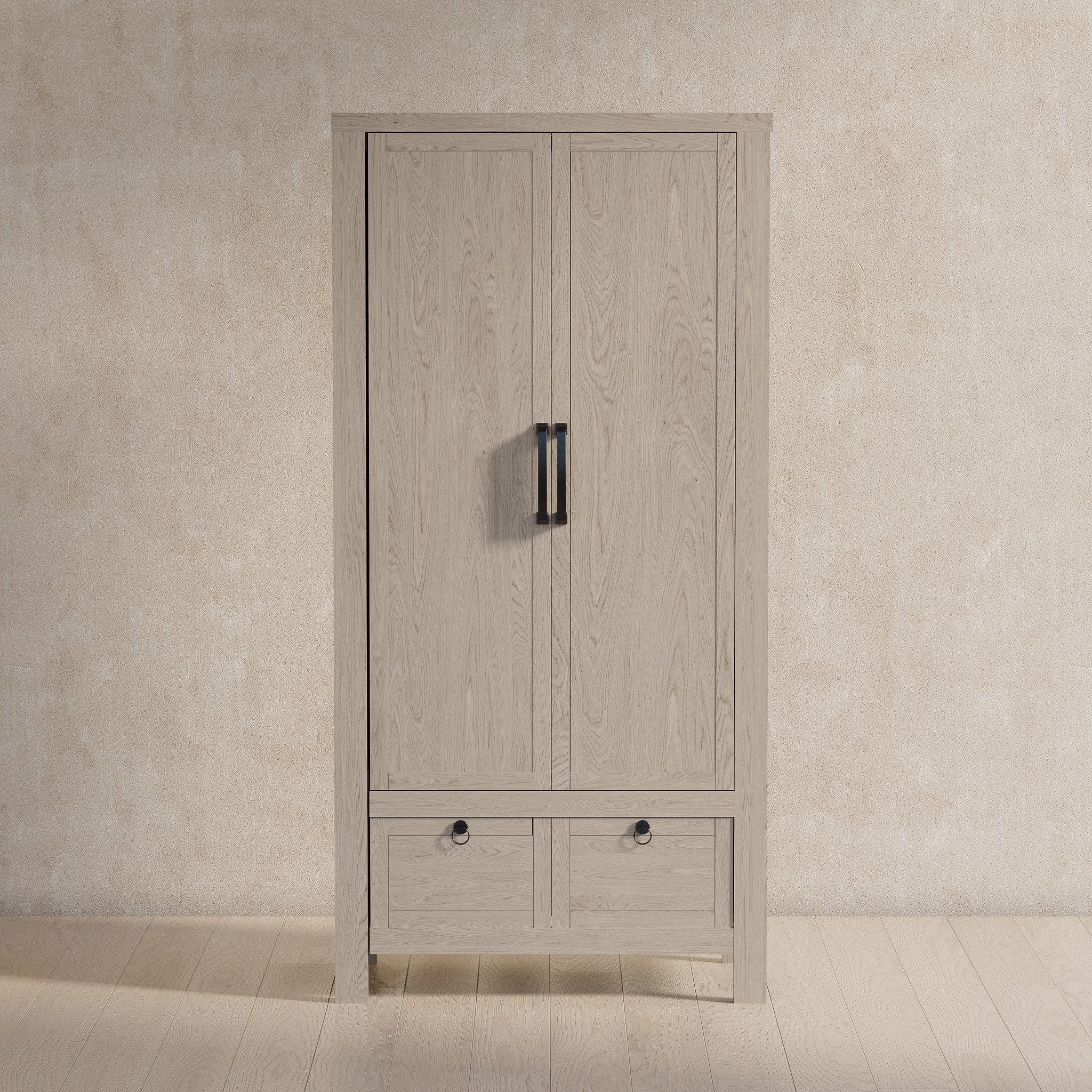 Vaughn Organic Wooden Cabinet in Weathered White Finish in Cabinets by Maven Lane