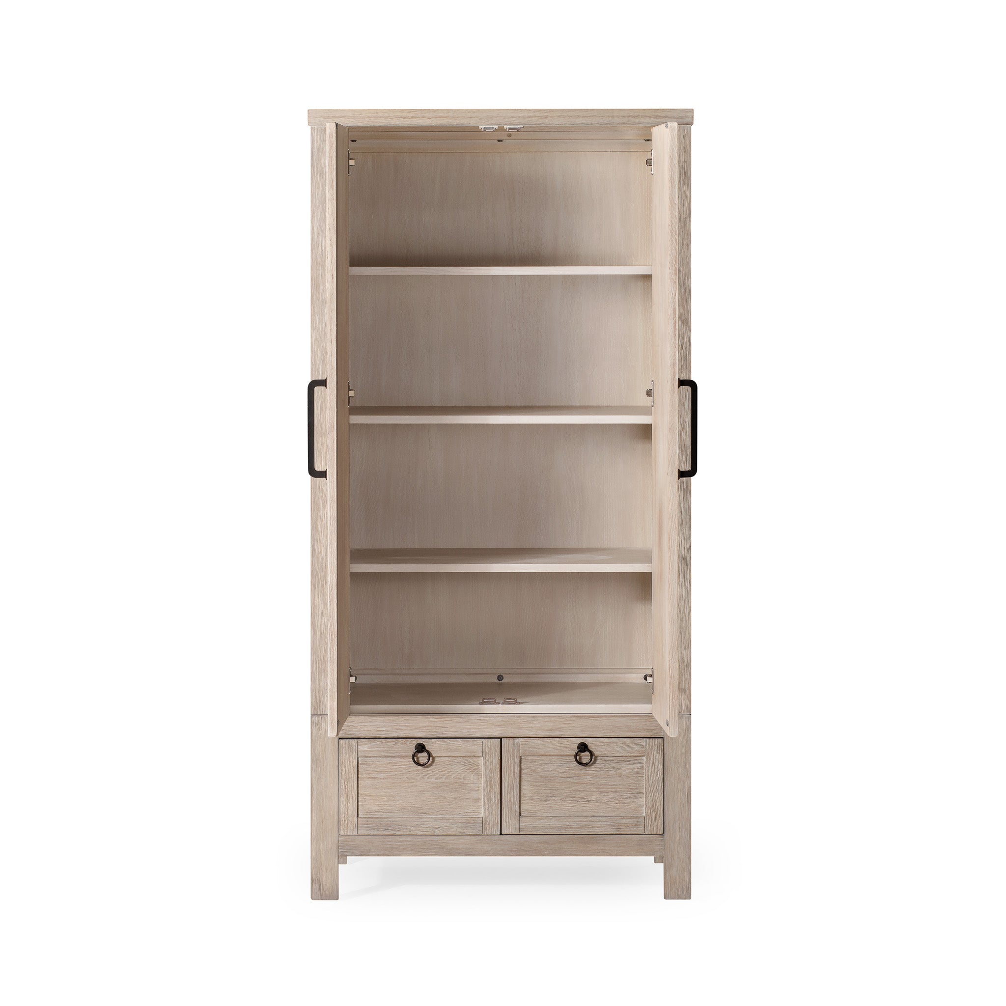 Vaughn Organic Wooden Cabinet in Weathered White Finish in Cabinets by Maven Lane
