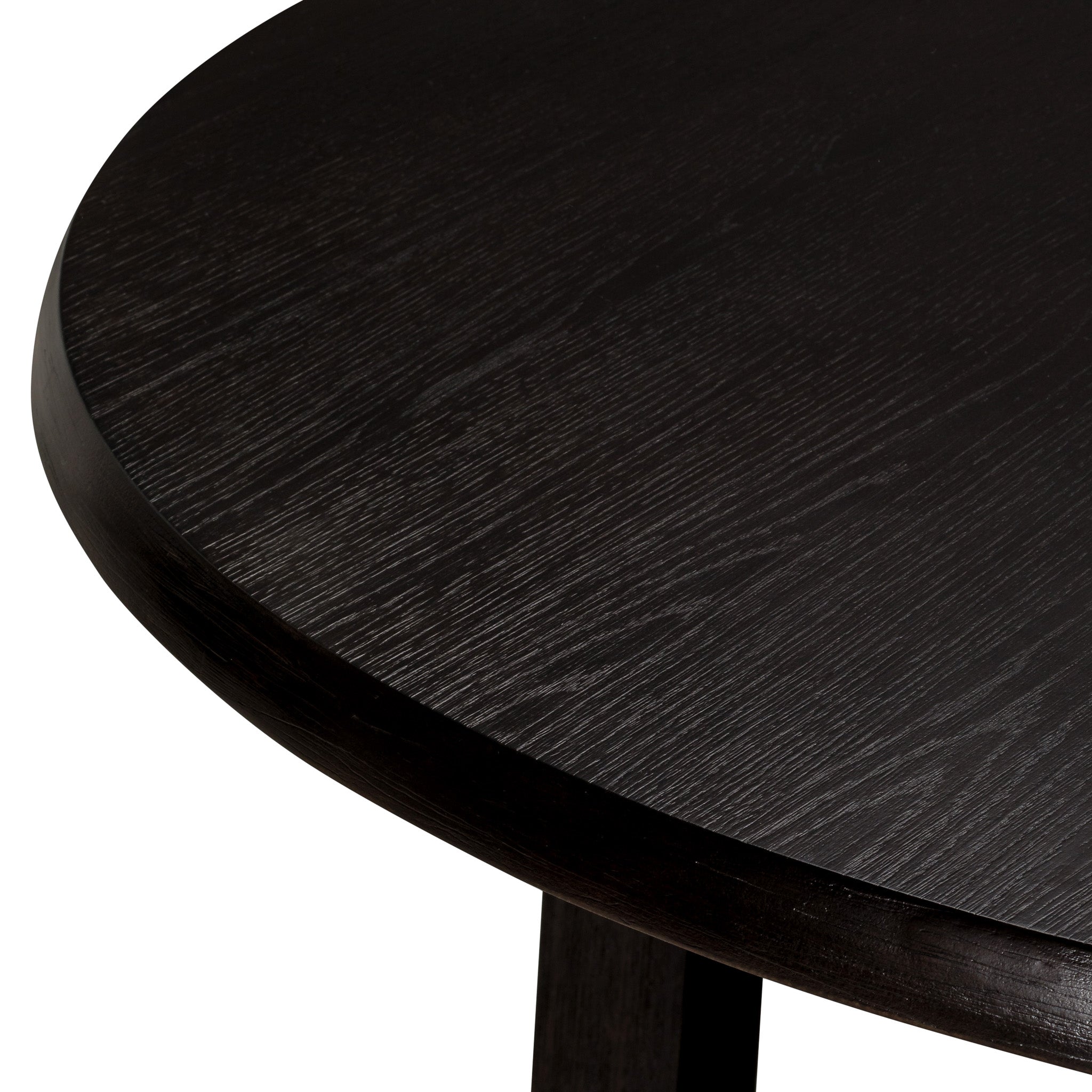 Sasha Organic Round Wooden Dining Table in Weathered Black Finish in Dining Furniture by Maven Lane