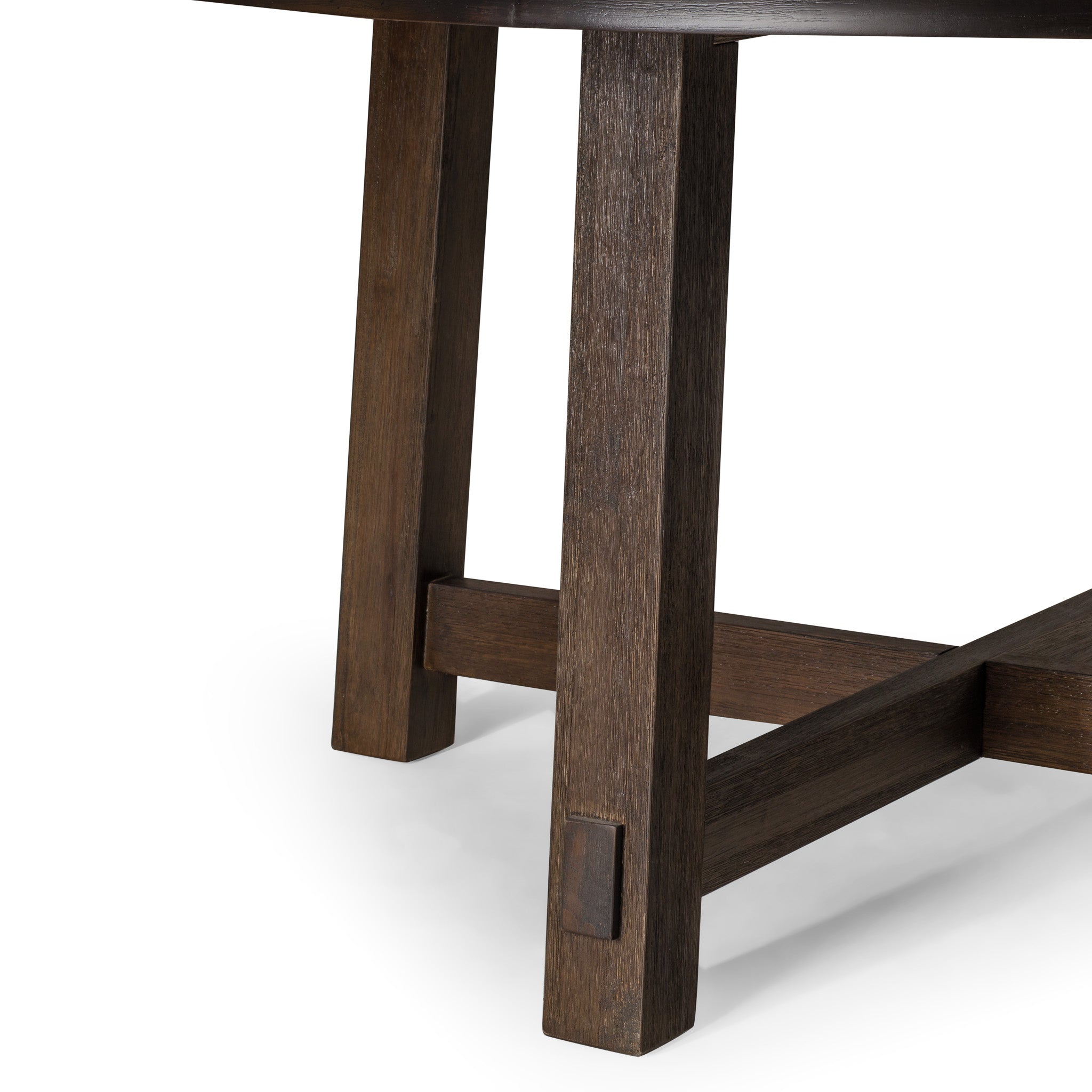 Sasha Organic Round Wooden Dining Table in Weathered Brown Finish in Dining Furniture by Maven Lane