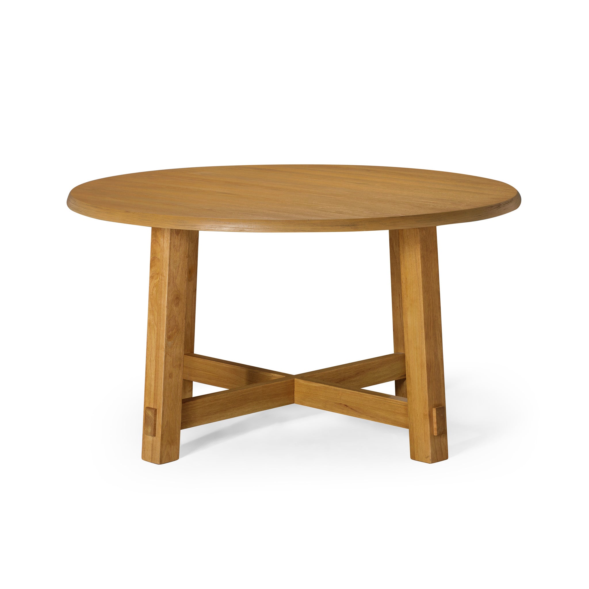 Sasha Organic Round Wooden Dining Table in Weathered Natural Finish in Dining Furniture by Maven Lane