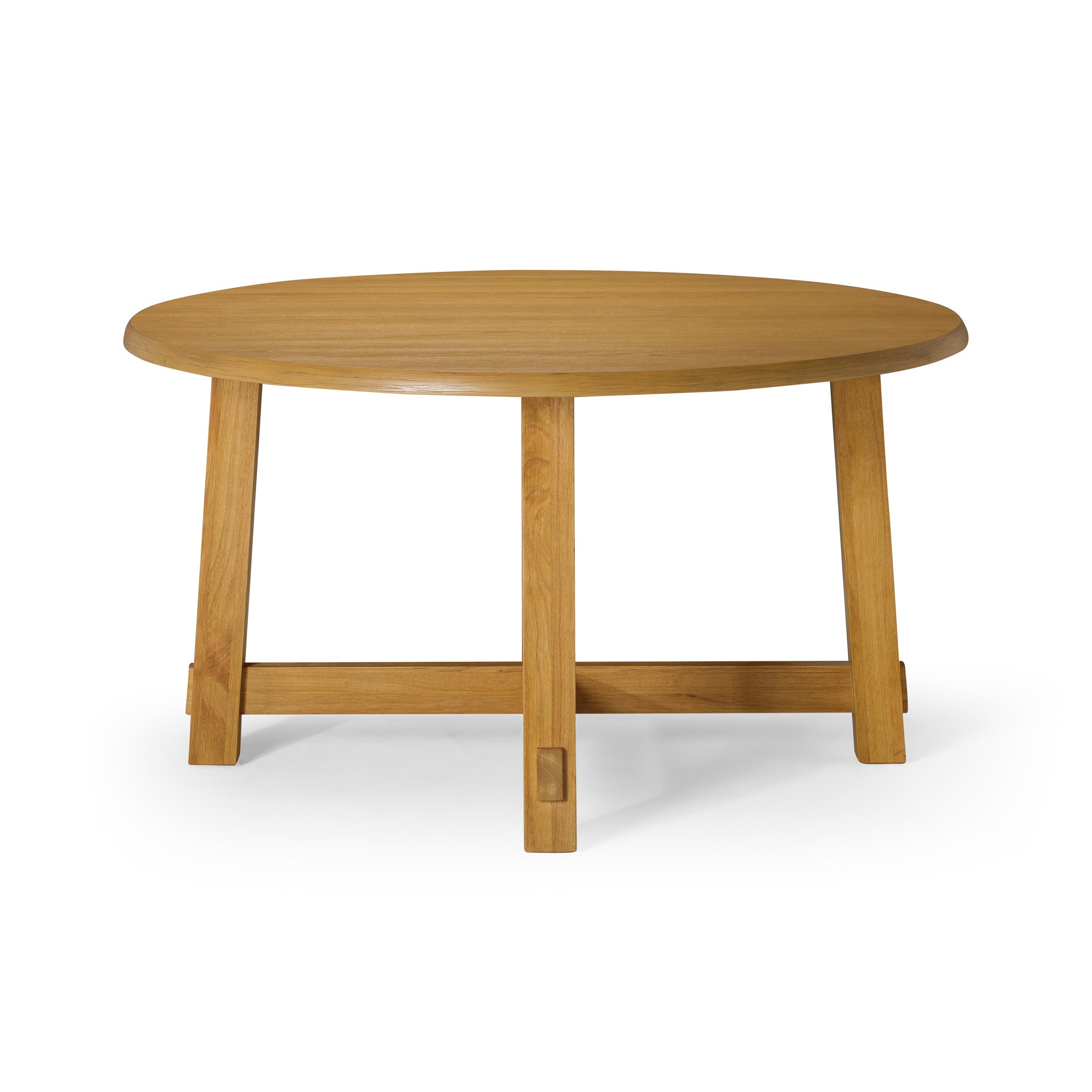 Sasha Organic Round Wooden Dining Table in Weathered Natural Finish in Dining Furniture by Maven Lane