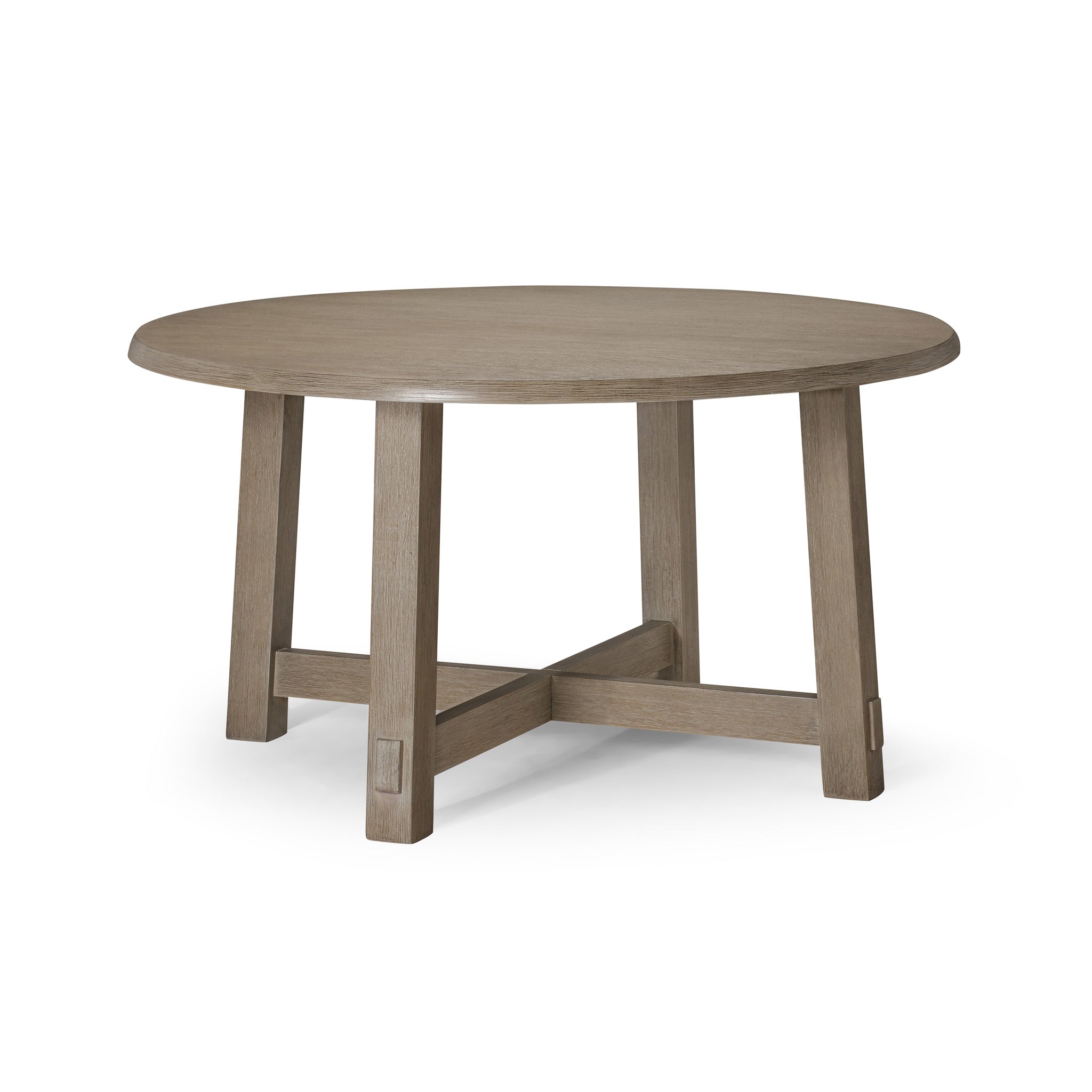 Sasha Organic Round Wooden Dining Table in Weathered Grey Finish in Dining Furniture by Maven Lane