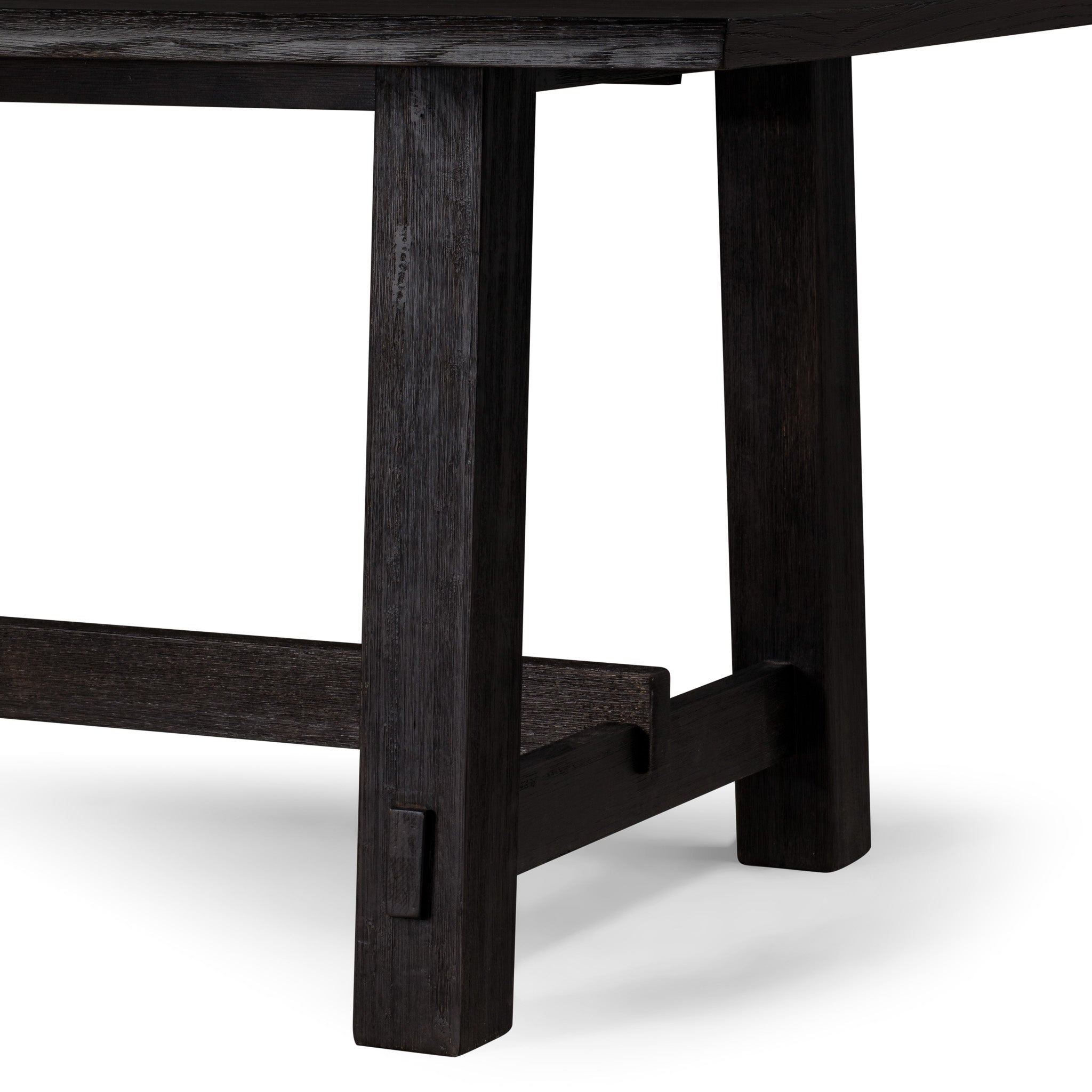 Yves Organic Rectangular Wooden Dining Table in Weathered Black Finish in Dining Furniture by Maven Lane