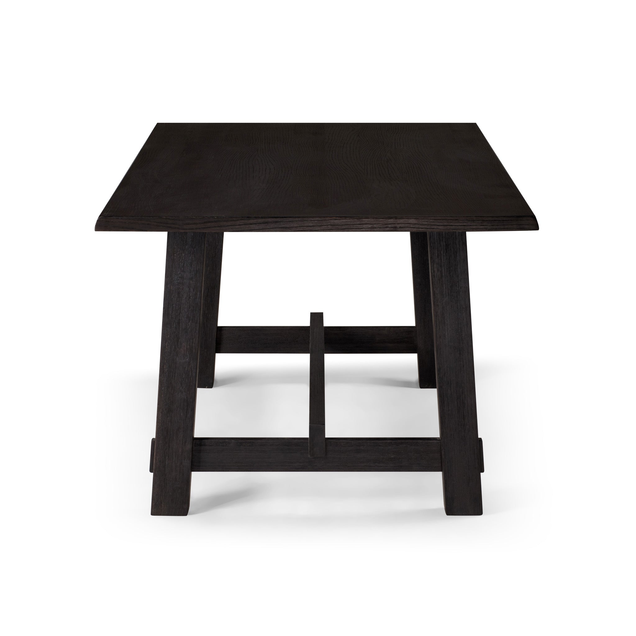 Yves Organic Rectangular Wooden Dining Table in Weathered Black Finish in Dining Furniture by Maven Lane