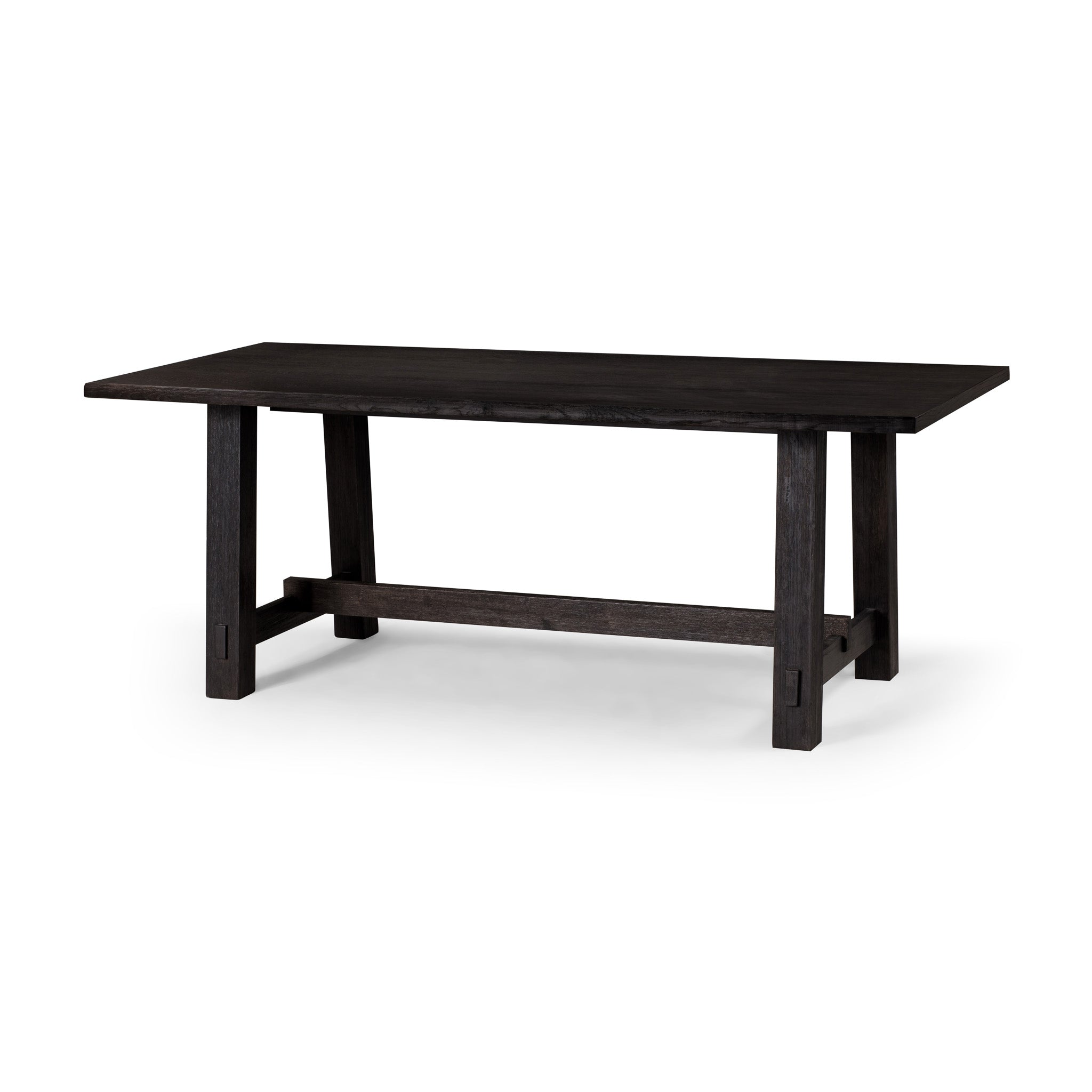 Yves Organic Rectangular Wooden Dining Table in Weathered Black Finish in Dining Furniture by Maven Lane
