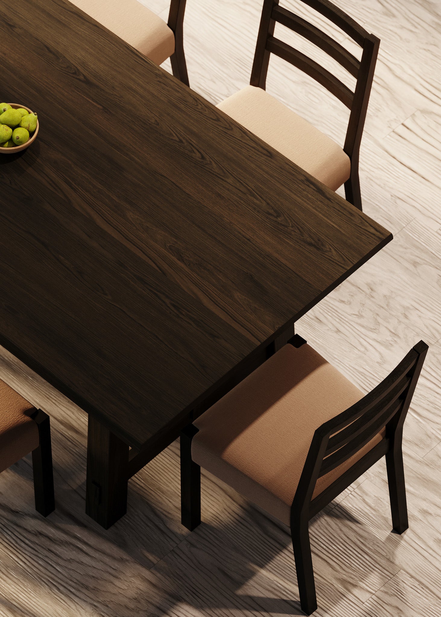 Yves Organic Rectangular Wooden Dining Table in Weathered Brown Finish in Dining Furniture by Maven Lane