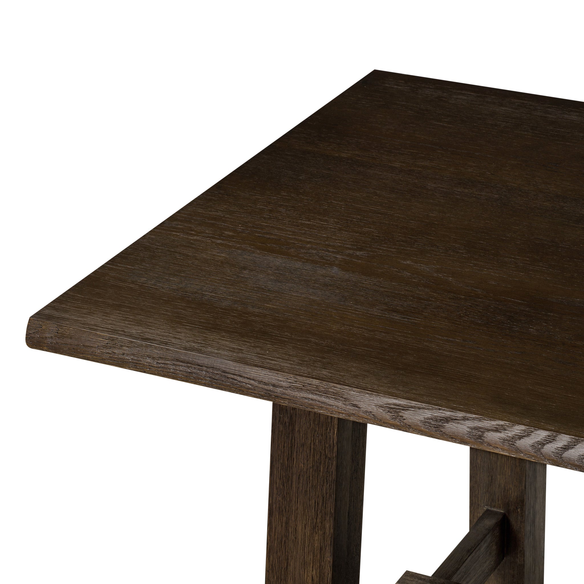 Yves Organic Rectangular Wooden Dining Table in Weathered Brown Finish in Dining Furniture by Maven Lane