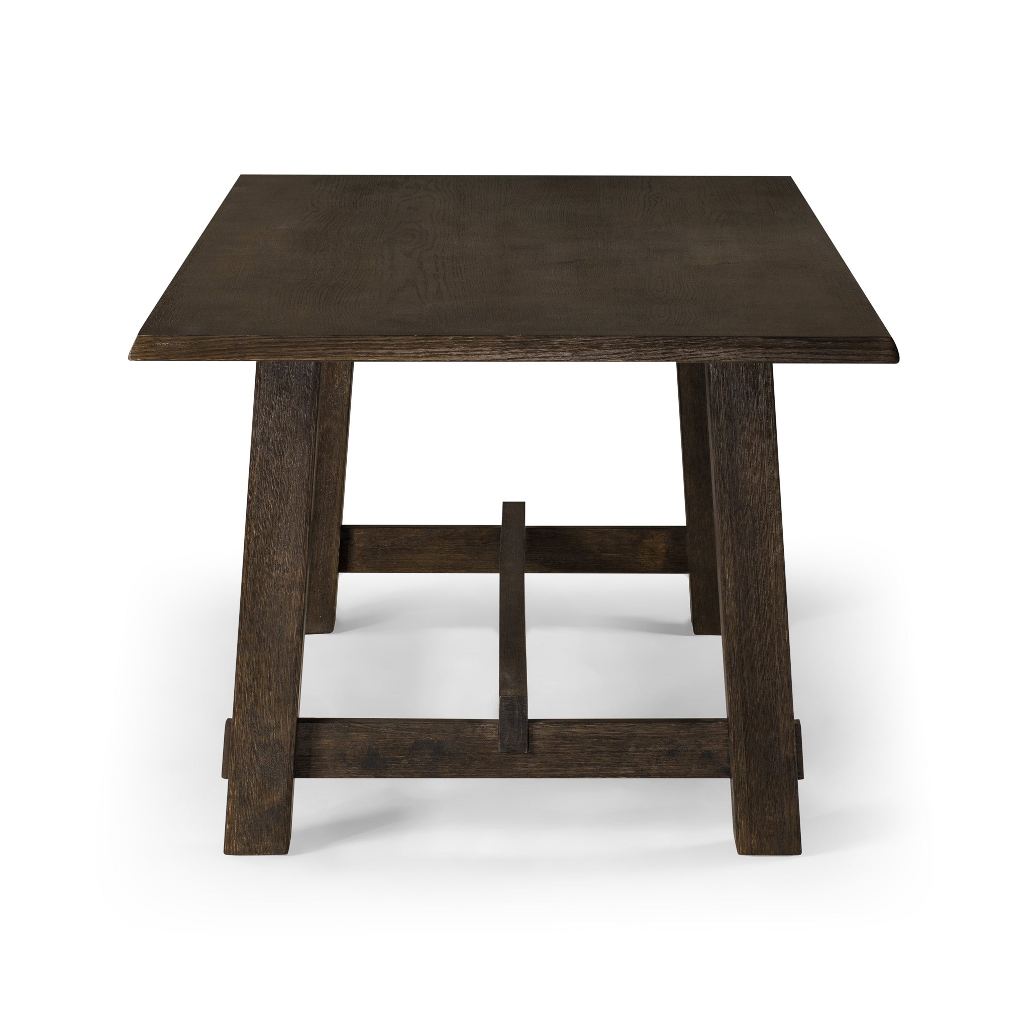 Yves Organic Rectangular Wooden Dining Table in Weathered Brown Finish in Dining Furniture by Maven Lane