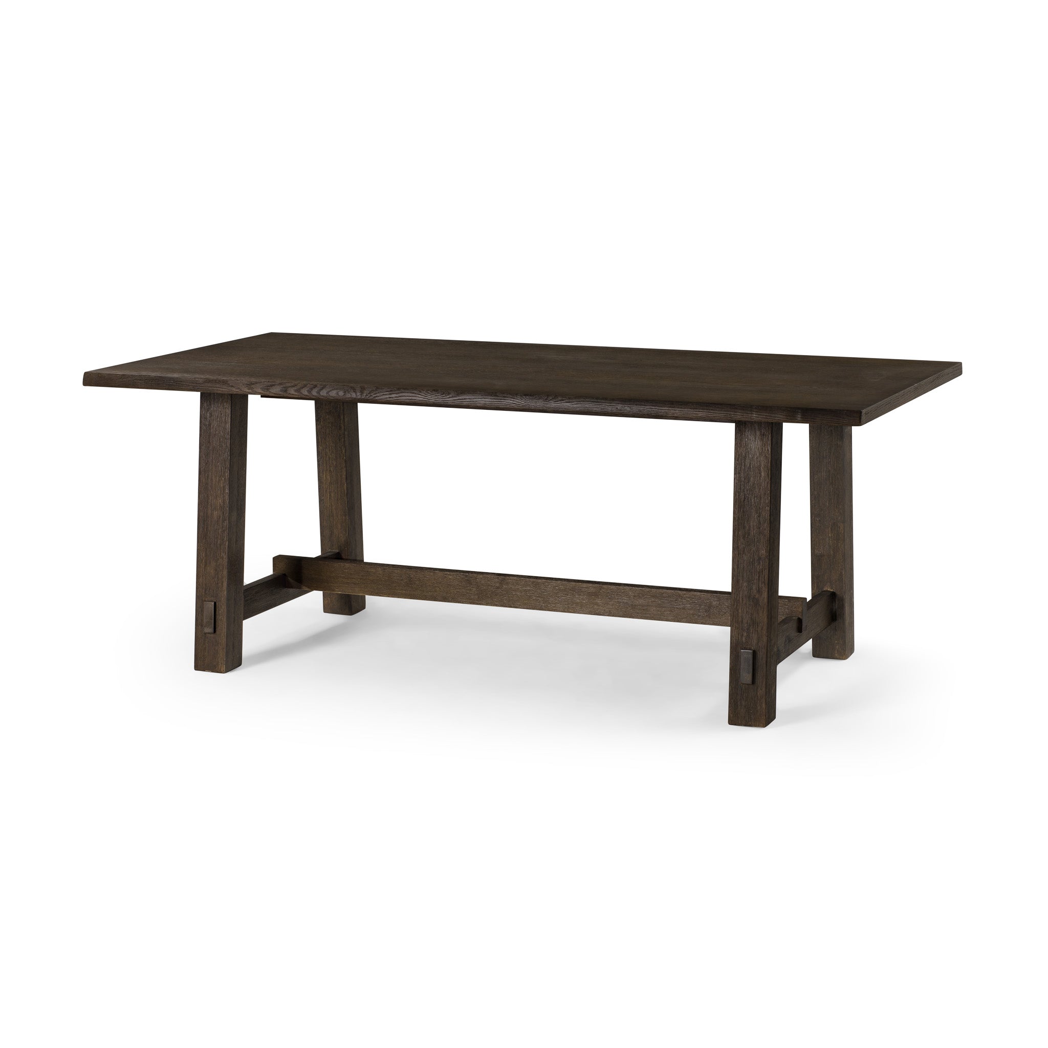 Yves Organic Rectangular Wooden Dining Table in Weathered Brown Finish in Dining Furniture by Maven Lane
