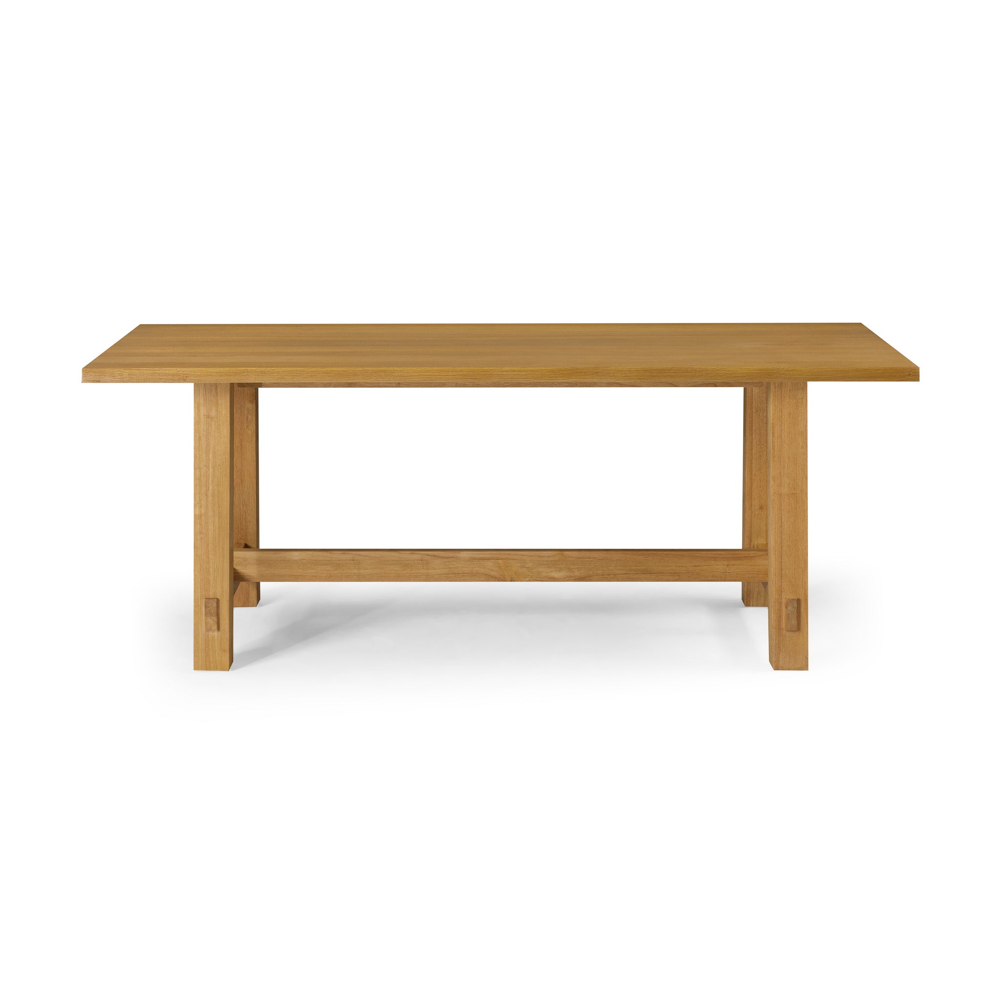 Yves Organic Rectangular Wooden Dining Table in Weathered Natural Finish in Dining Furniture by Maven Lane