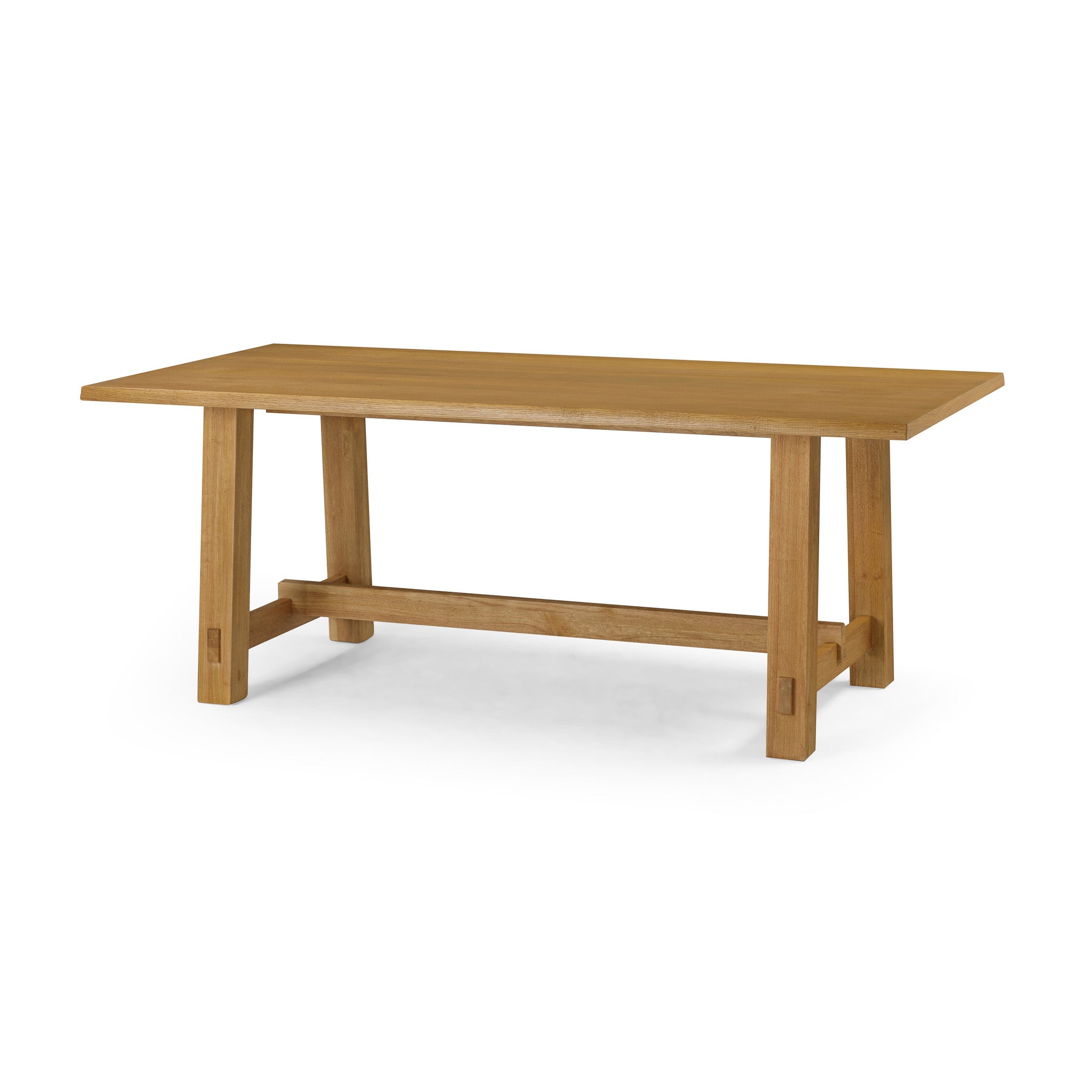 Yves Organic Rectangular Wooden Dining Table in Weathered Natural Finish in Dining Furniture by Maven Lane