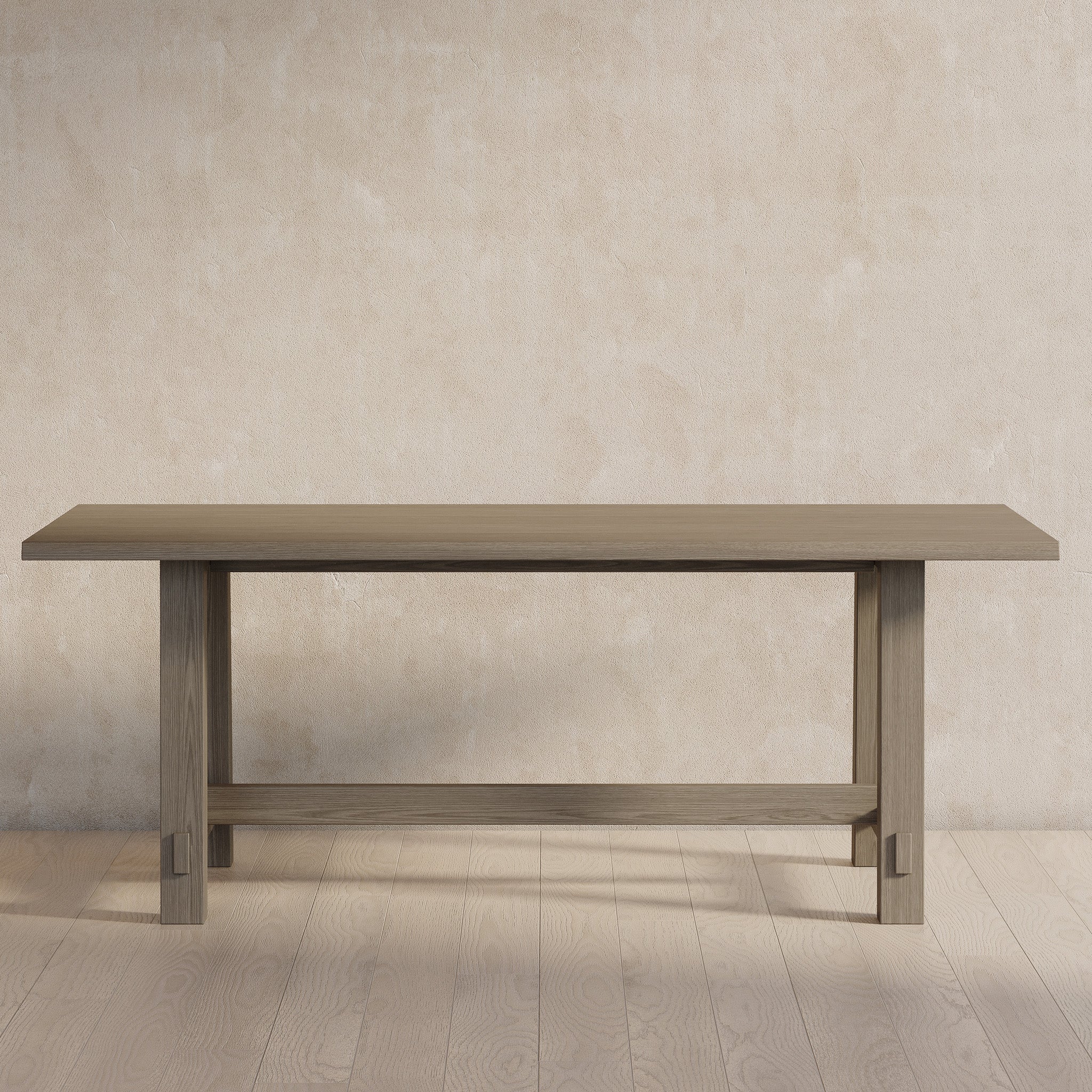 Yves Organic Rectangular Wooden Dining Table in Weathered Grey Finish in Dining Furniture by Maven Lane