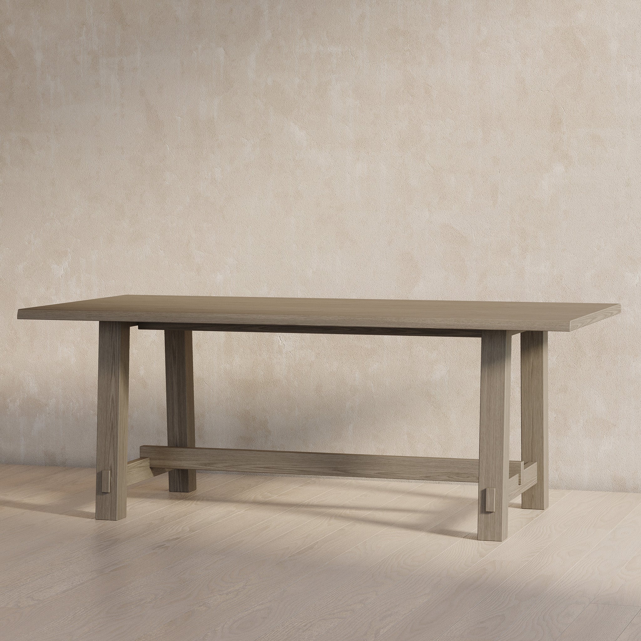 Yves Organic Rectangular Wooden Dining Table in Weathered Grey Finish in Dining Furniture by Maven Lane