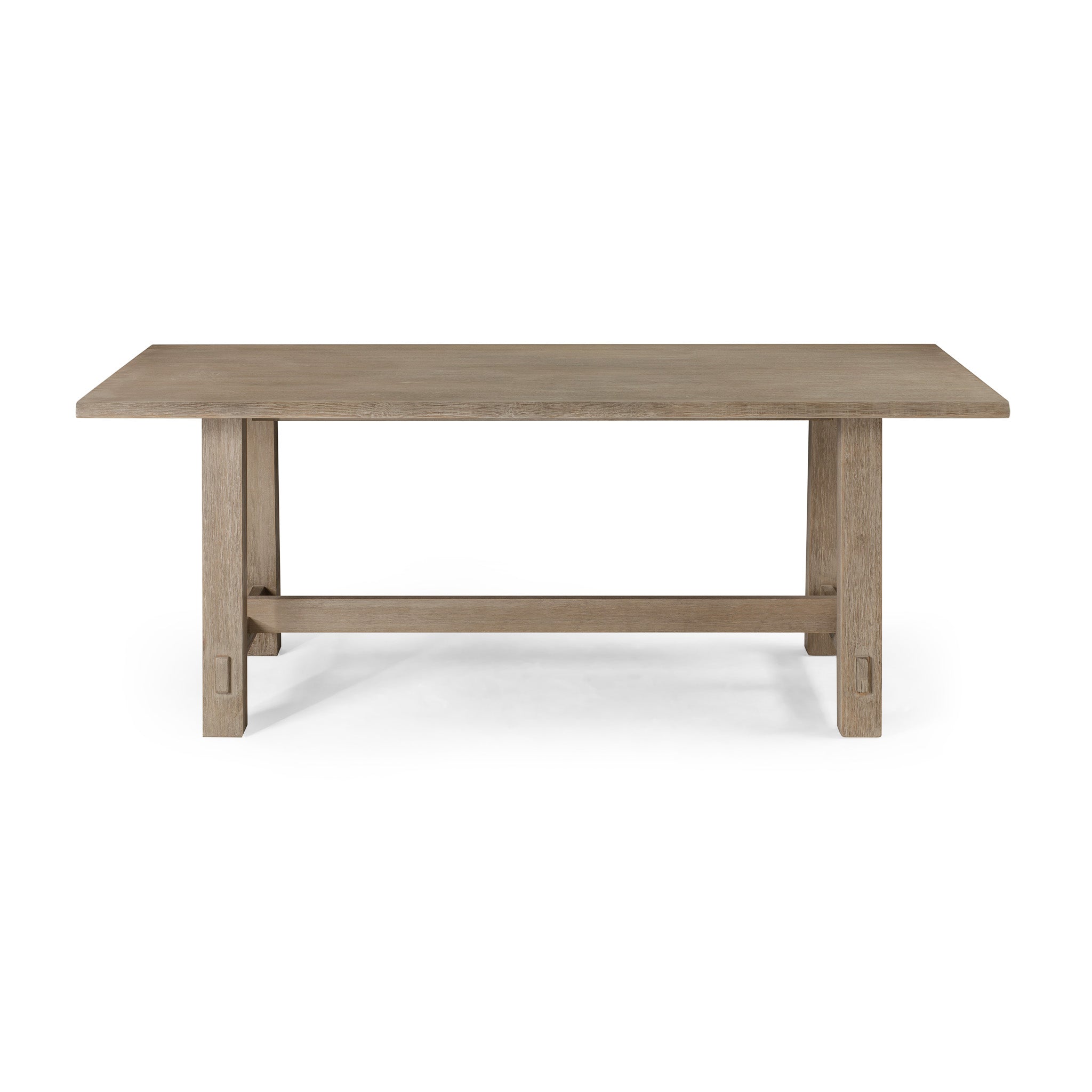 Yves Organic Rectangular Wooden Dining Table in Weathered Grey Finish in Dining Furniture by Maven Lane