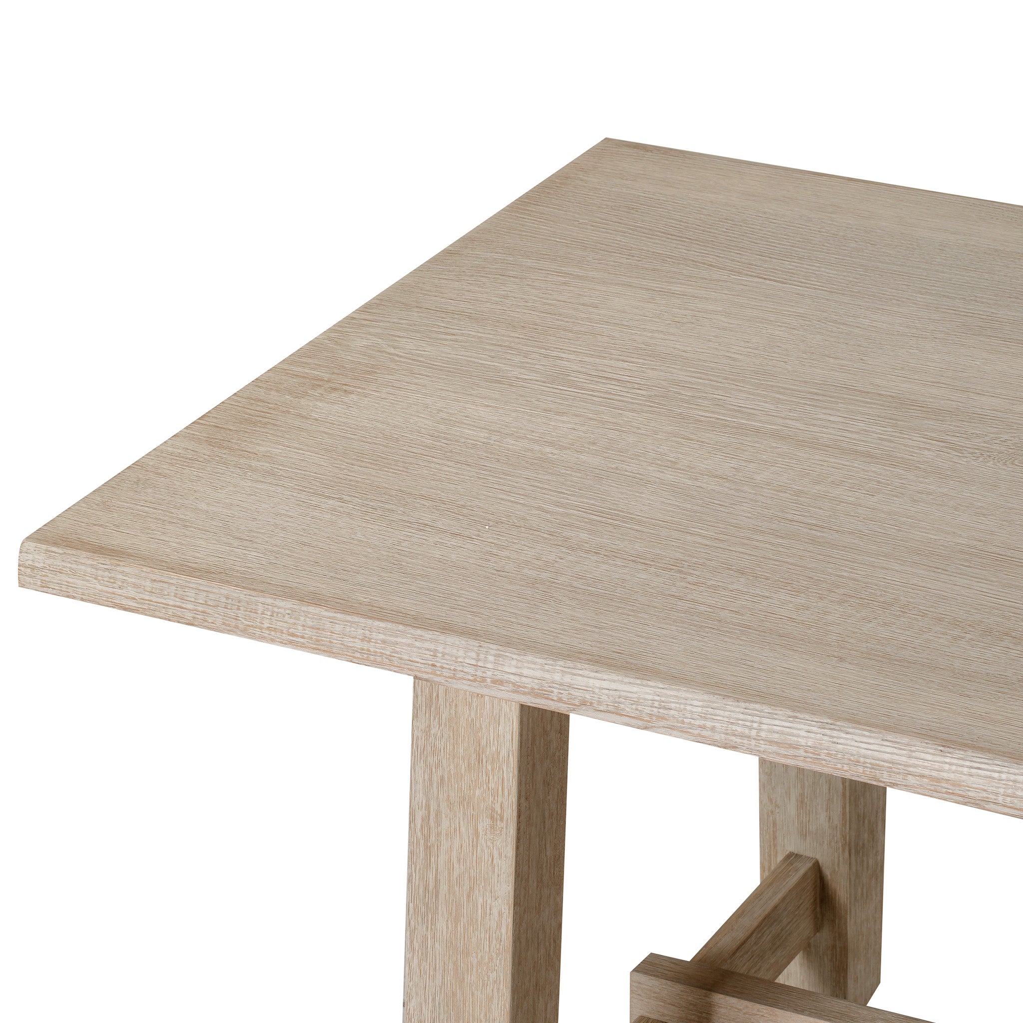 Yves Organic Rectangular Wooden Dining Table in Weathered White Finish in Dining Furniture by Maven Lane
