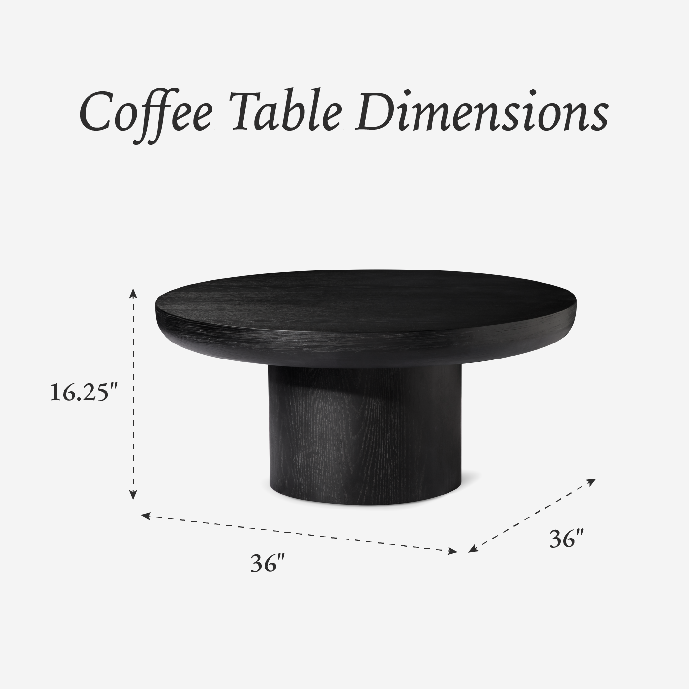 Owen Rustic Circular Wooden Coffee Table in Aged Black Finish in Coffee Table by Maven Lane