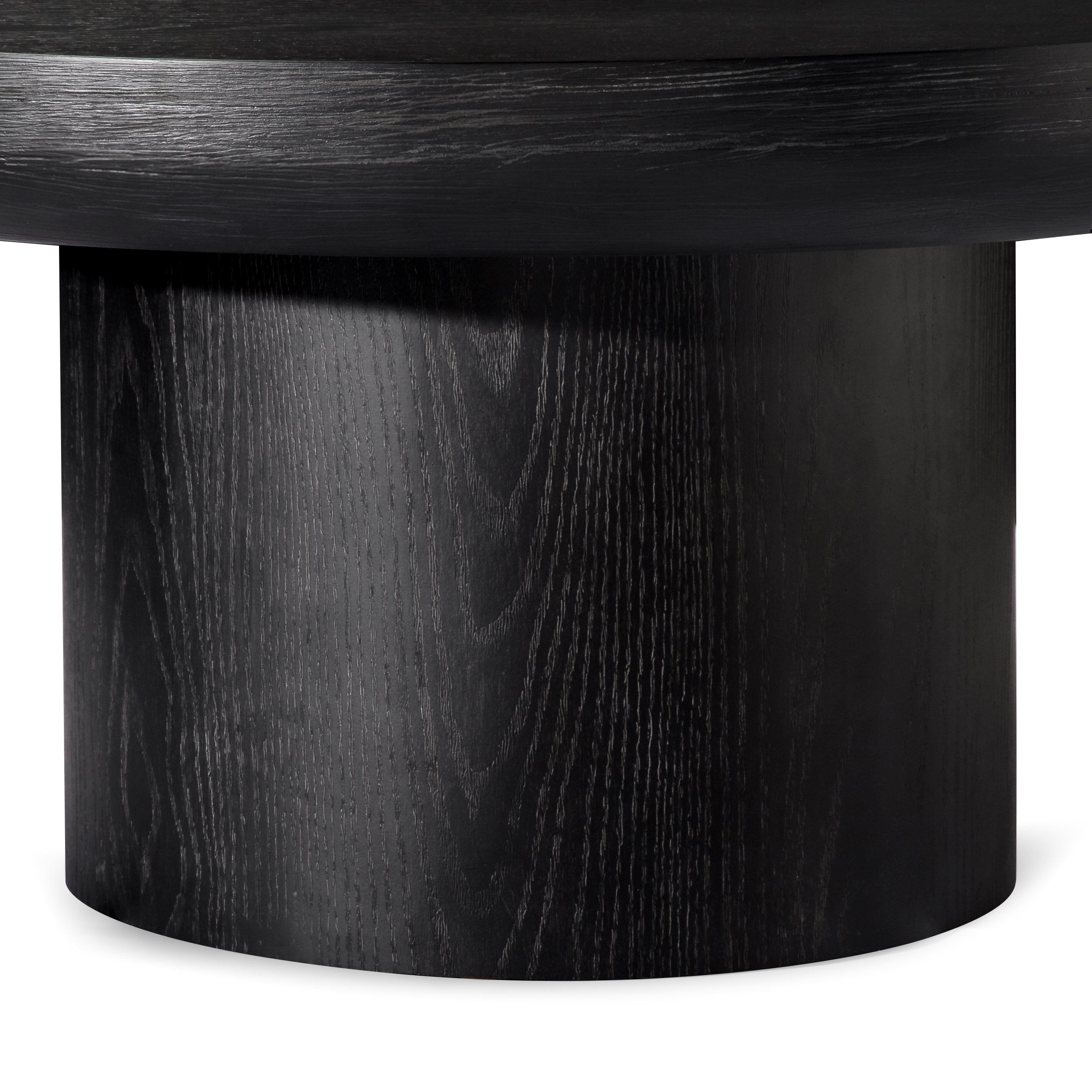 Owen Rustic Circular Wooden Coffee Table In Aged Black in Accent Tables by Maven Lane