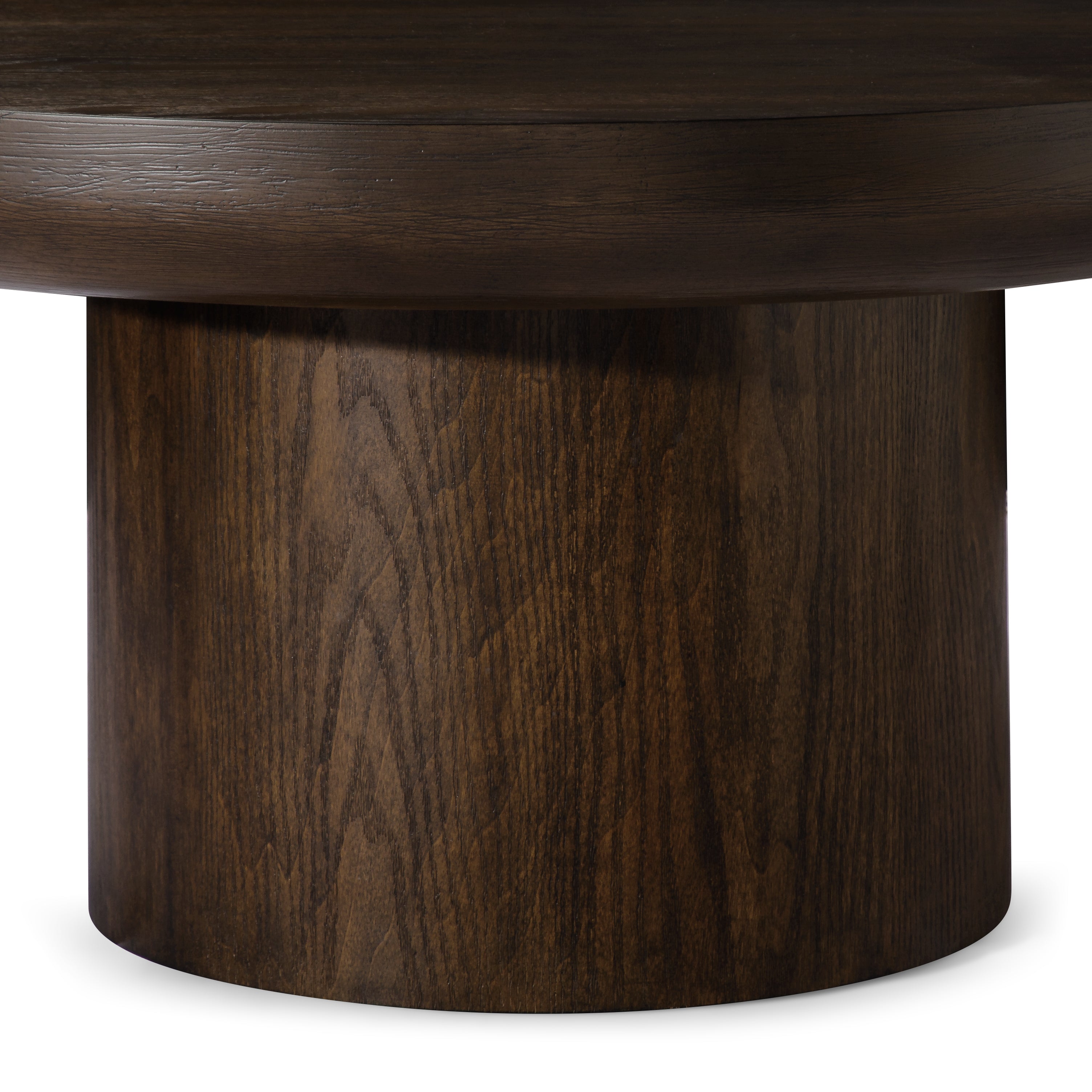 Owen Rustic Circular Wooden Coffee Table In Aged Brown in Maven Lane by Maven Lane
