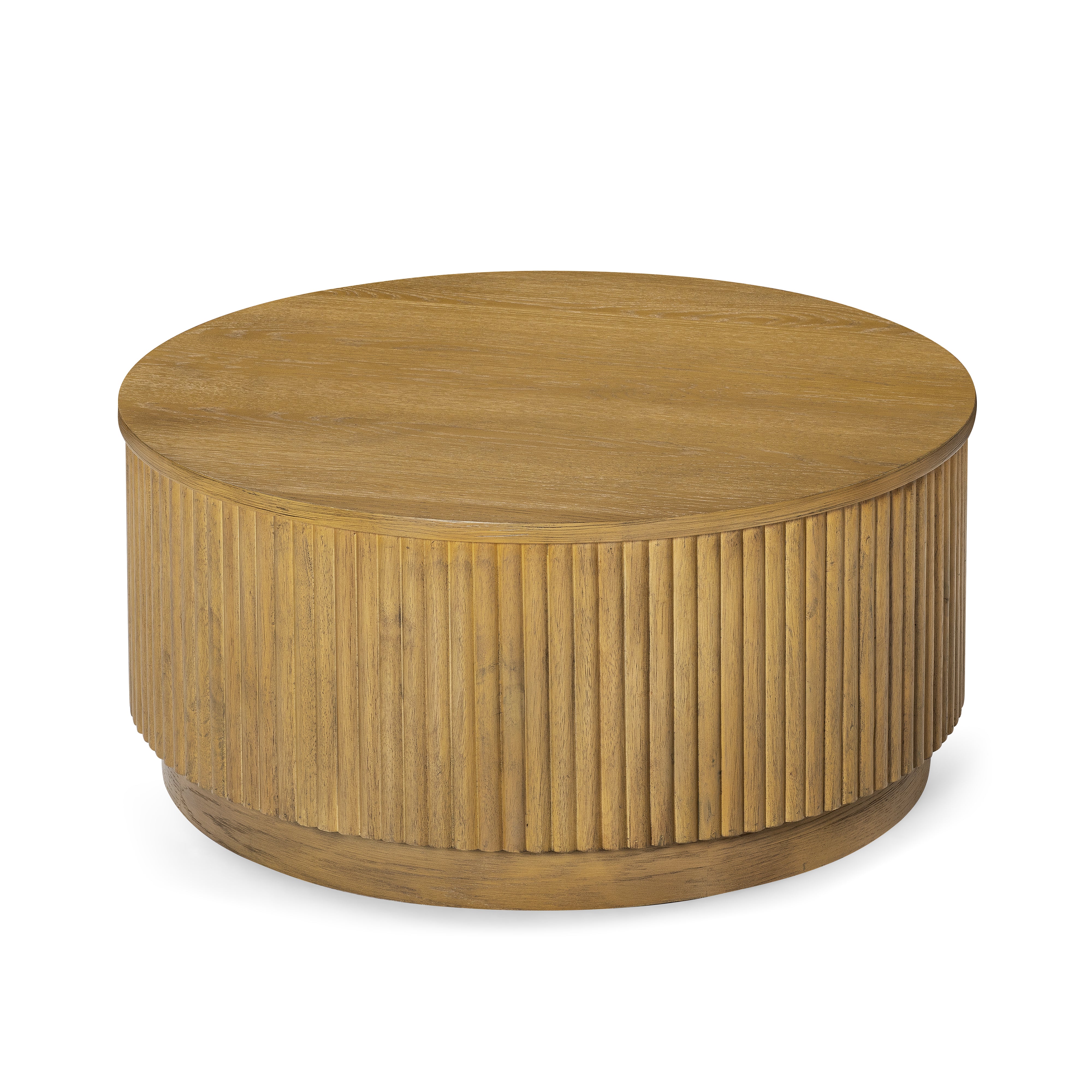 Dallas Round Coffee Table in Aged Natural in Coffee Table by Maven Lane