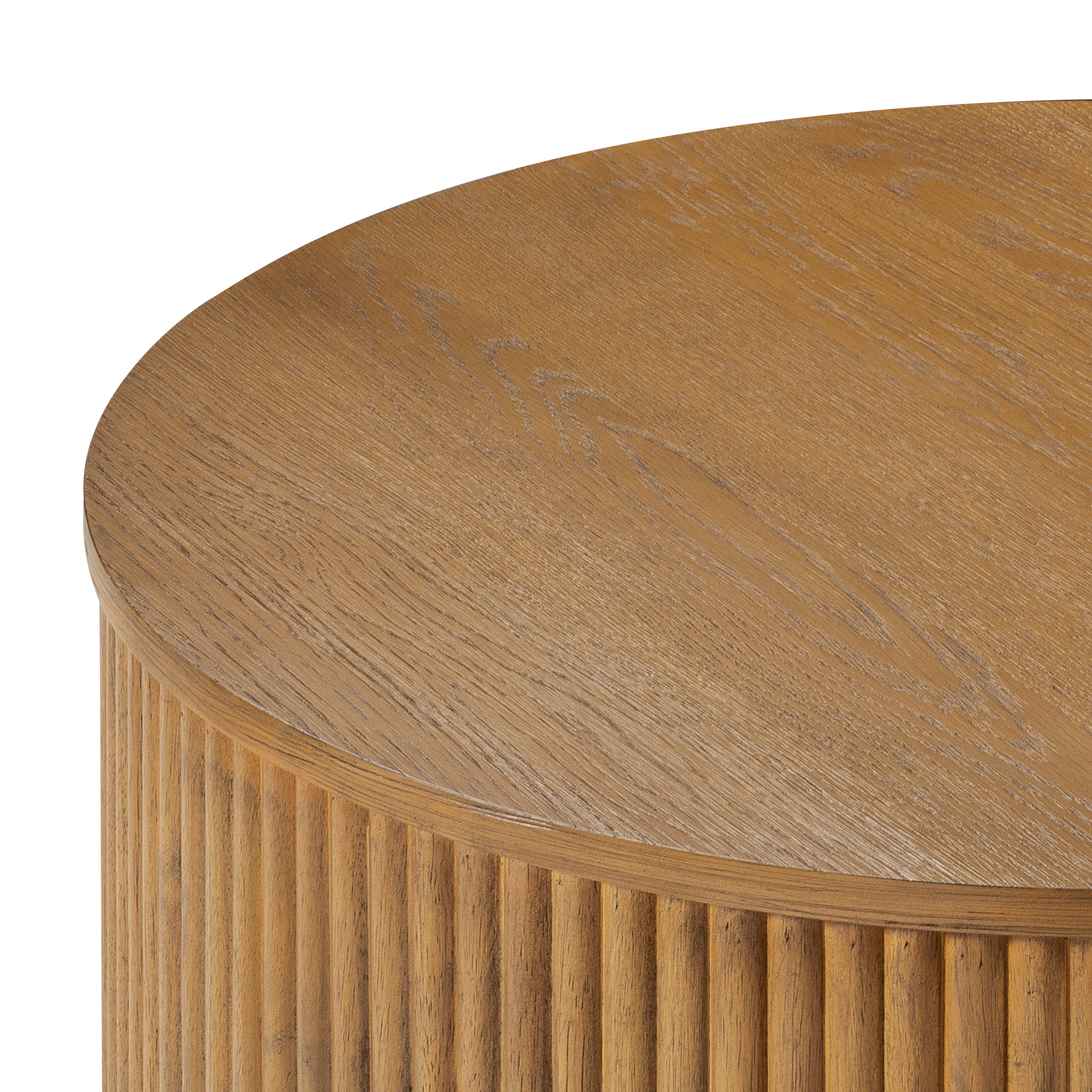 Dallas Round Wooden Coffee Table in Aged Natural in Coffee Table by Maven Lane