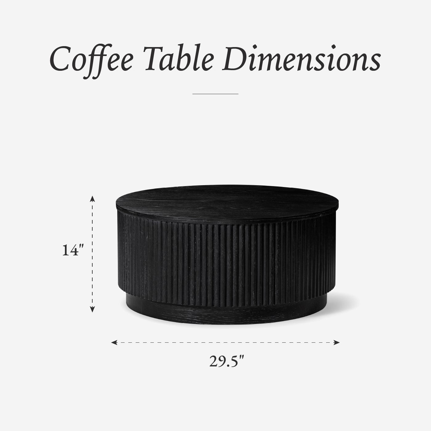 Dallas Round Wooden Coffee Table in Aged Black Finish in Coffee Table by Maven Lane