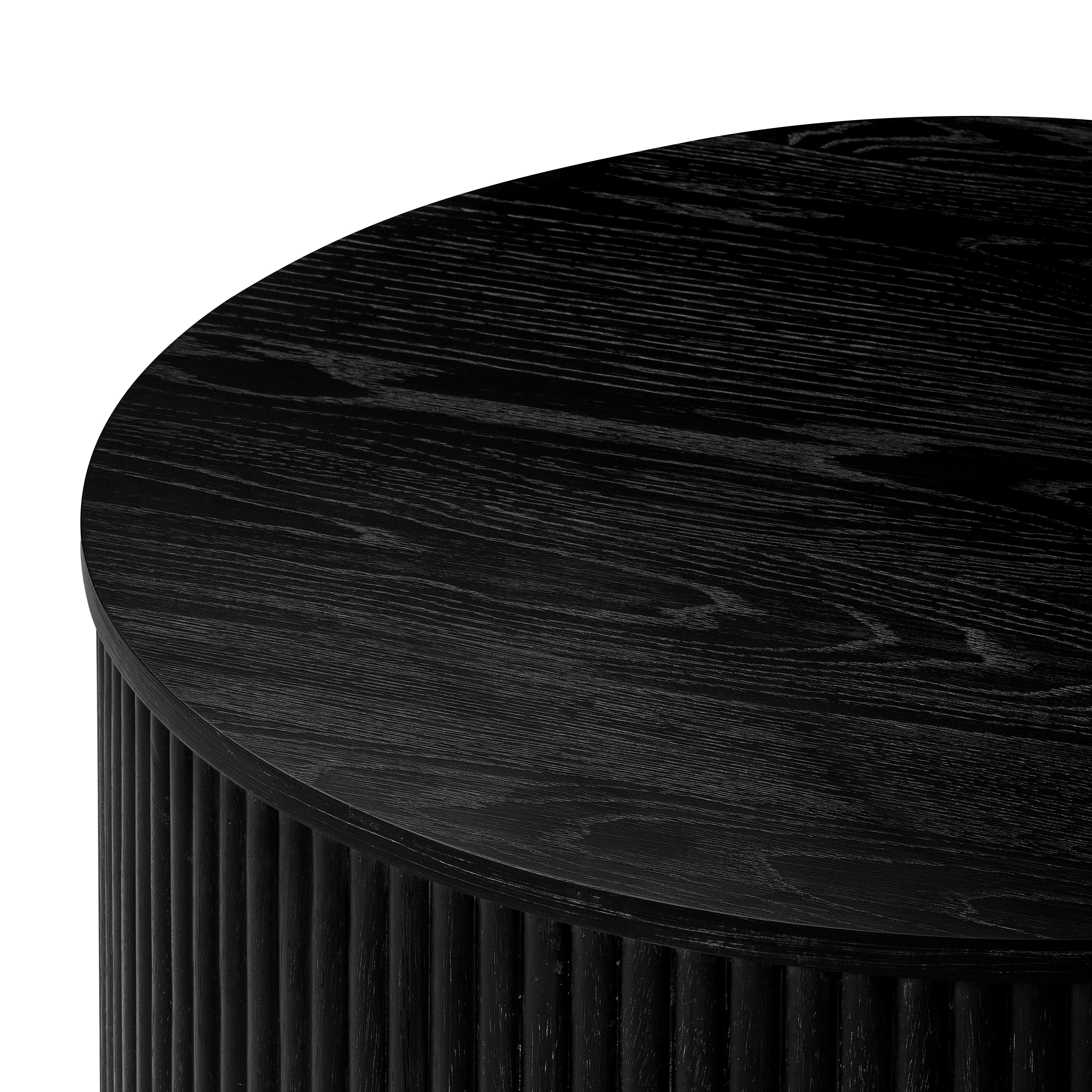 Dallas Round Coffee Table in Aged Black in Coffee Table by Maven Lane