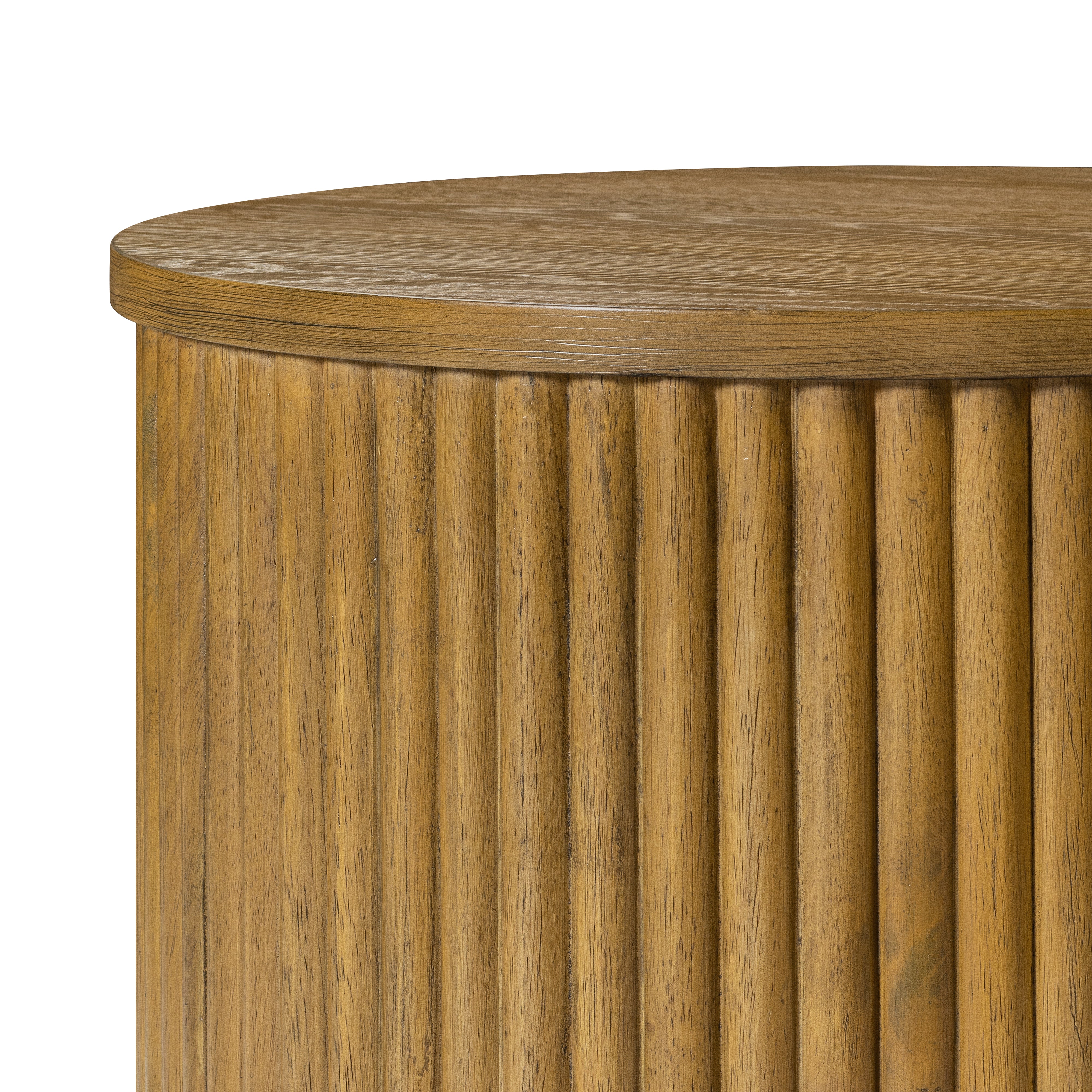 Dallas Round Side Table in Aged Natural in Side Table by Maven Lane