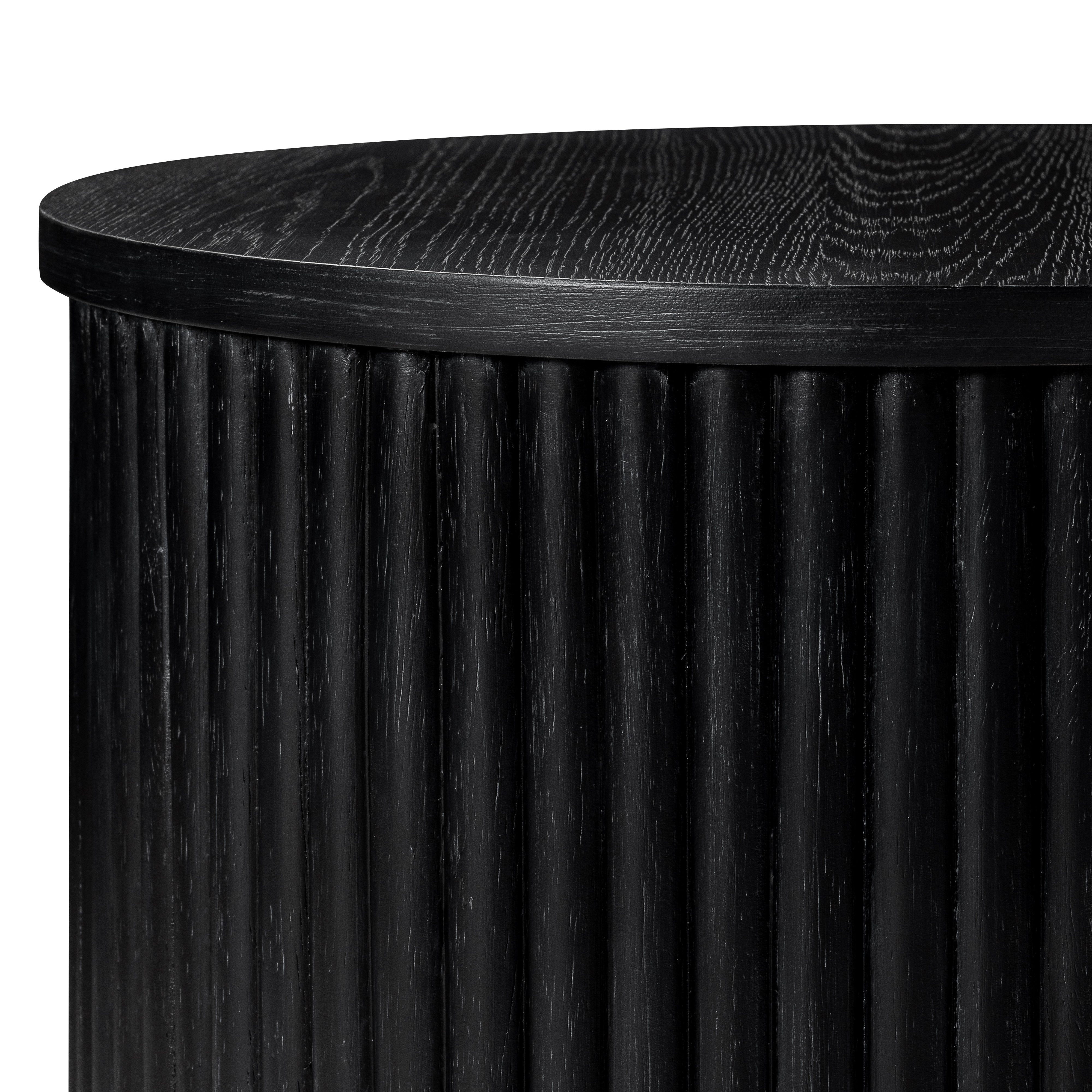 Dallas Round Side Table in Aged Black in Side Table by Maven Lane