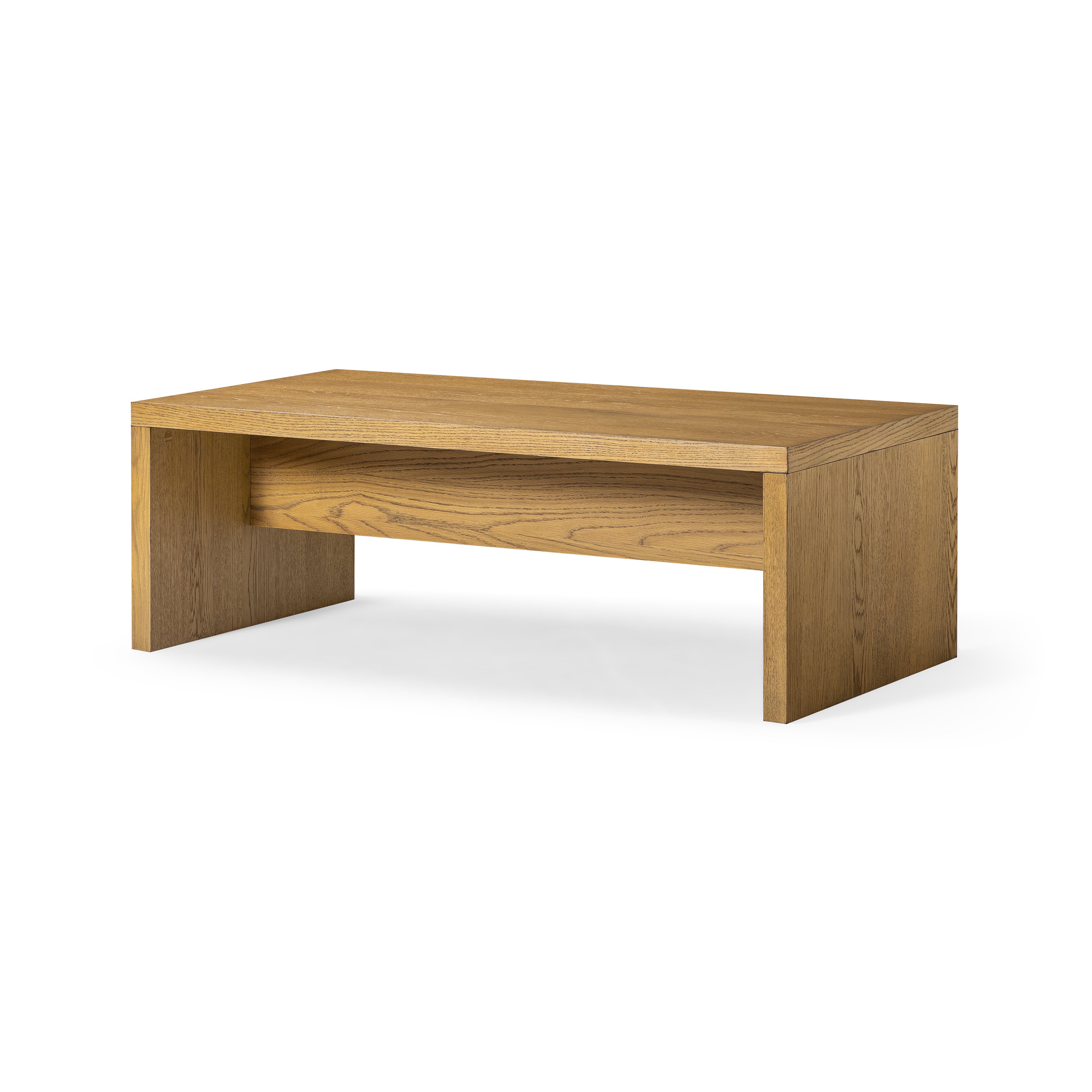 Zeno Rectangular Coffee Table in Aged Natural in Coffee Table by Maven Lane