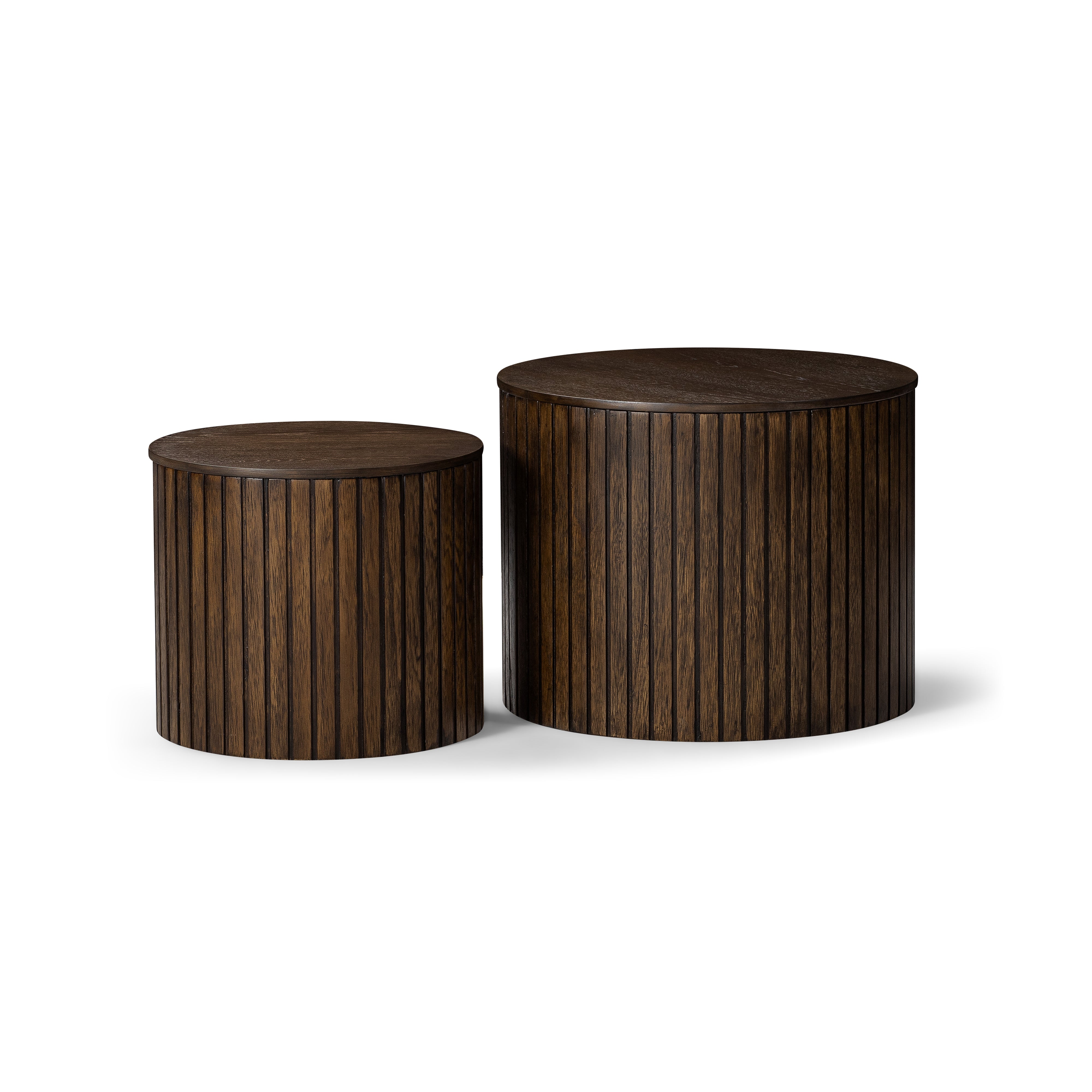 Austin Wooden Coffee Table Set with Storage in Brown Finish in Nesting Tables by Maven Lane