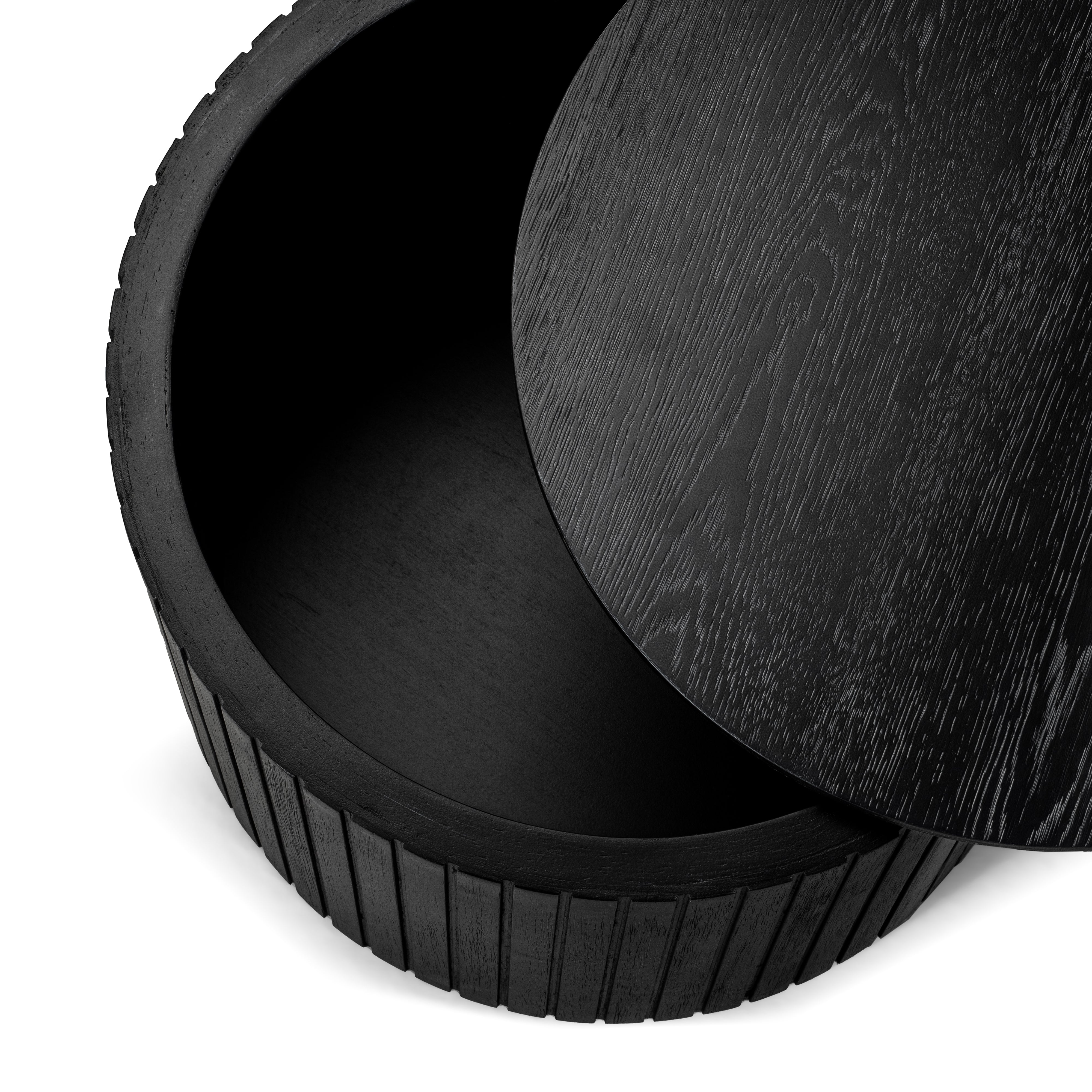 Austin Wooden Coffee Table Set with Storage in Black Finish in Nesting Tables by Maven Lane