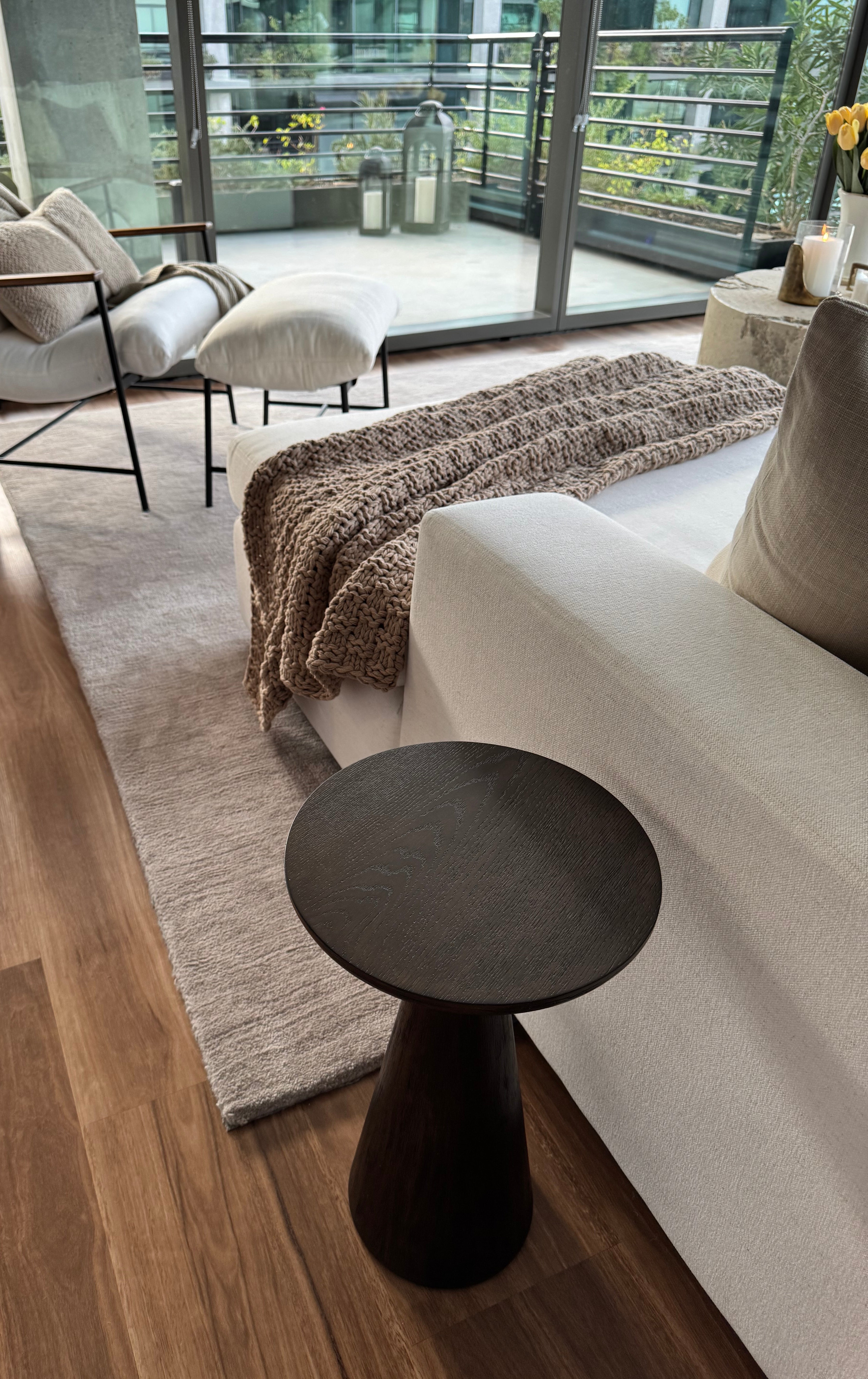 Owen Rustic Wooden Drink Table In Aged Brown in Accent Tables by Maven Lane