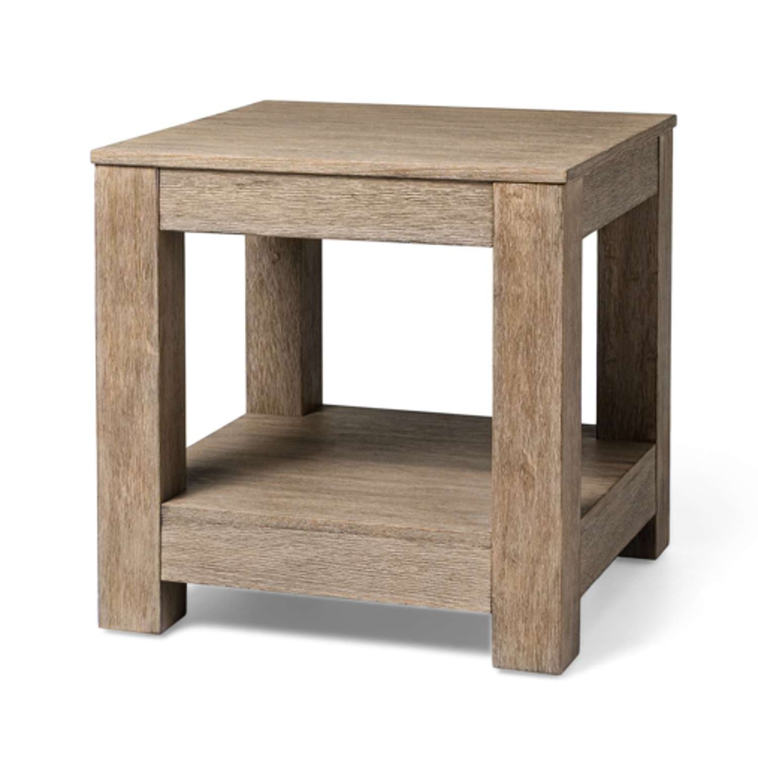 Paulo Wooden Side Table in Weathered Grey Finish in Accent Tables by Maven Lane