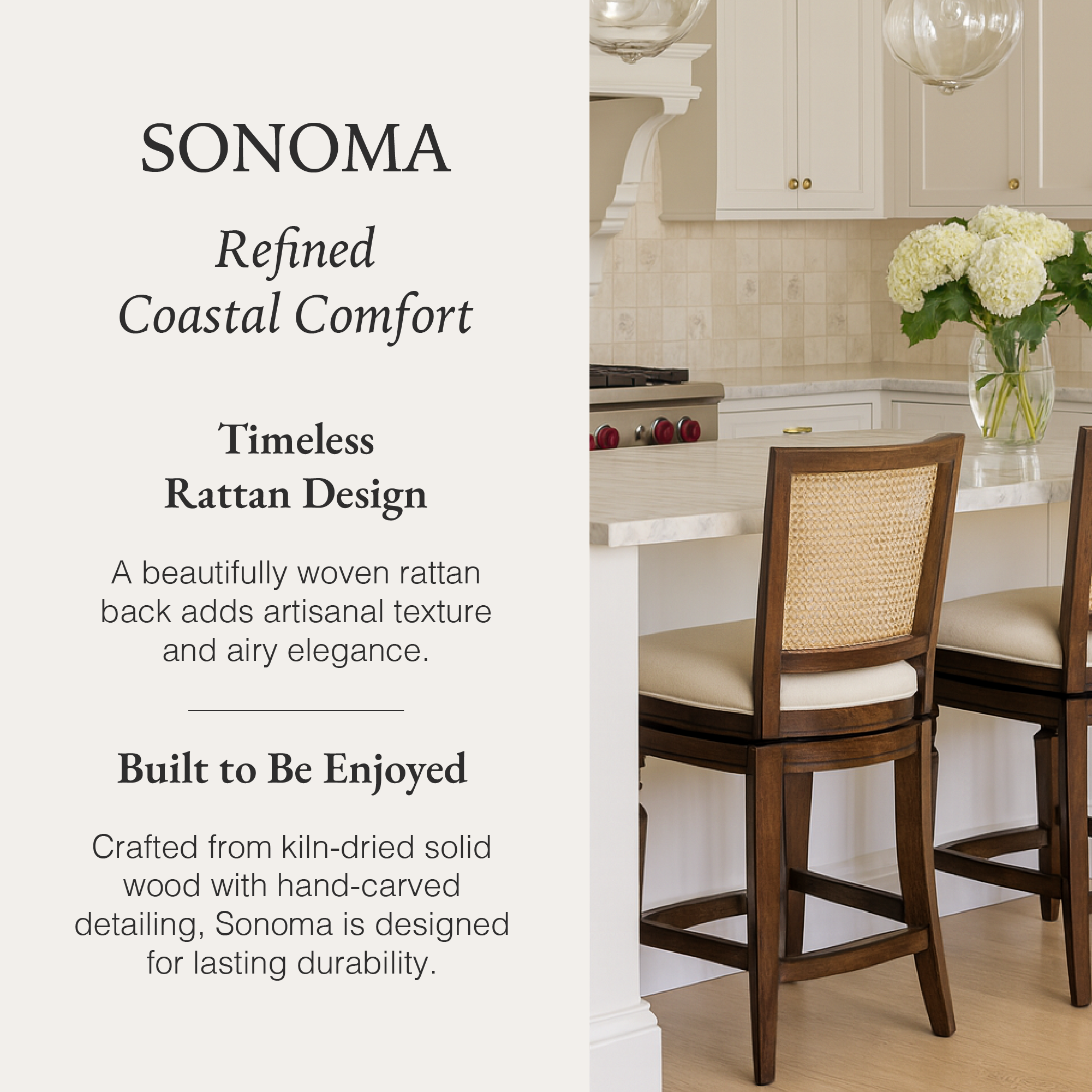 Sonoma Swivel Counter Stool in Brown Finish and Beige Fabric in Stools by Maven Lane