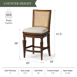 Sonoma Swivel Counter Stool in Brown Finish and Beige Fabric in Stools by Maven Lane