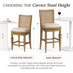 Sonoma Swivel Counter Stool in Natural Finish and Beige Fabric in Stools by Maven Lane