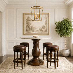 Pullman Backless Bar Stool in Dark Brown Finish with Brown Faux Leather in Stools by Maven Lane