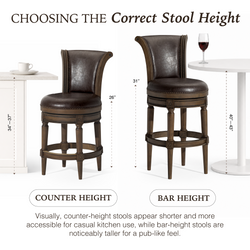 Pullman Counter Stool in Brown Finish with Brown Faux Leather in Stools by Maven Lane